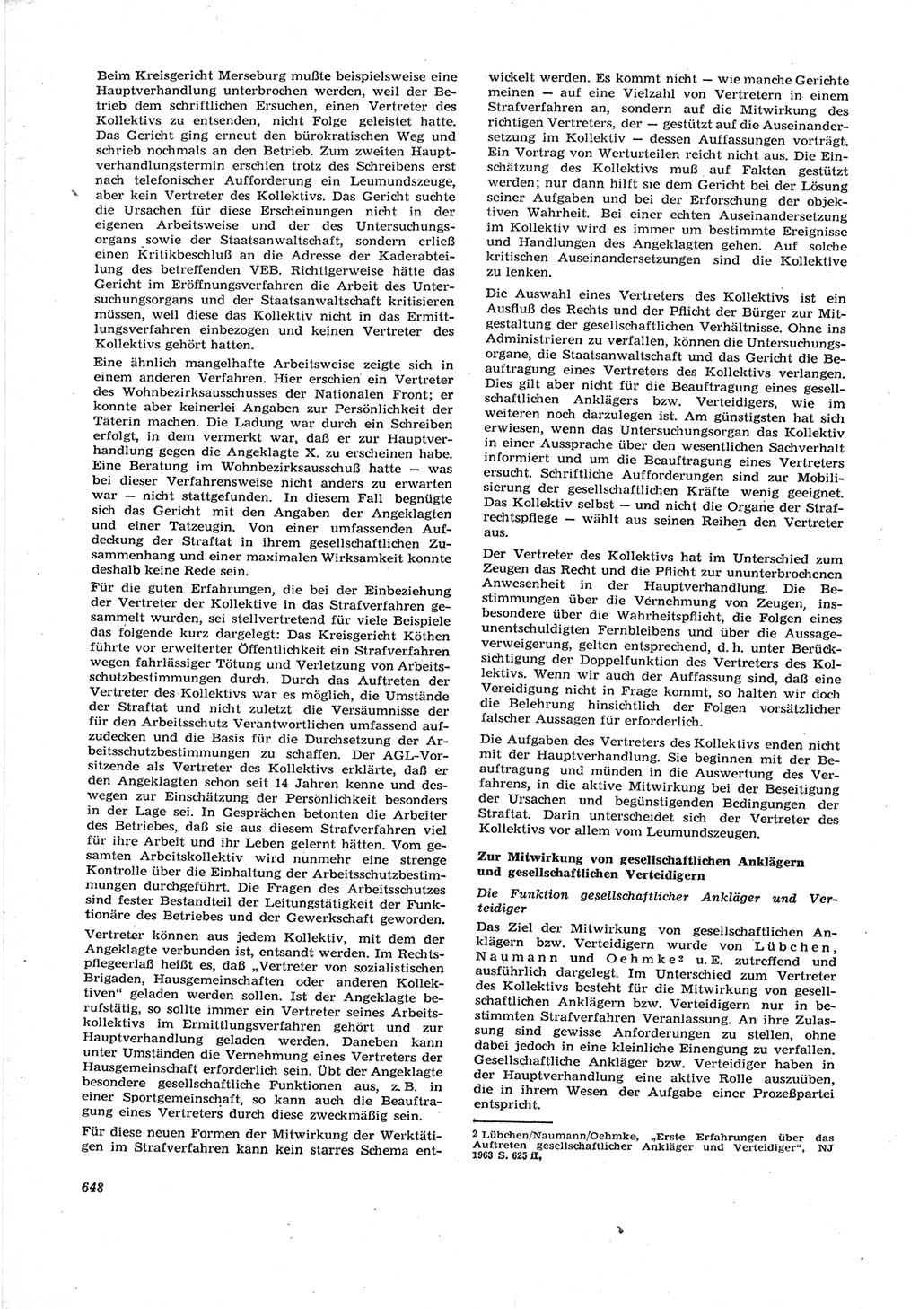 Neue Justiz (NJ), Zeitschrift für Recht und Rechtswissenschaft [Deutsche Demokratische Republik (DDR)], 17. Jahrgang 1963, Seite 648 (NJ DDR 1963, S. 648)