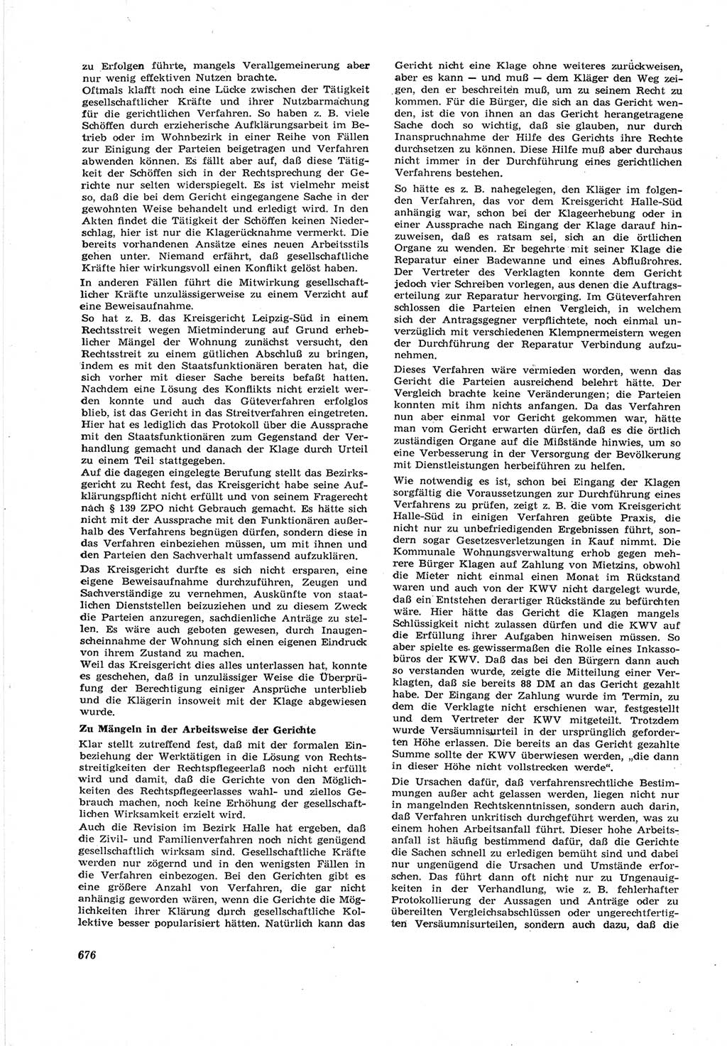 Neue Justiz (NJ), Zeitschrift für Recht und Rechtswissenschaft [Deutsche Demokratische Republik (DDR)], 17. Jahrgang 1963, Seite 676 (NJ DDR 1963, S. 676)