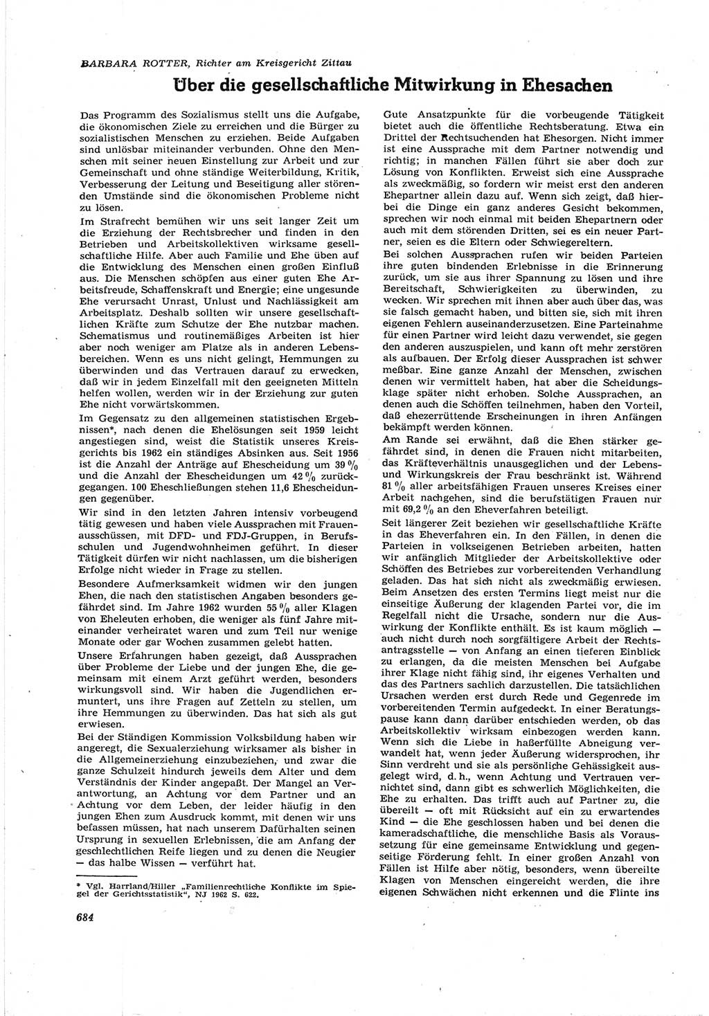 Neue Justiz (NJ), Zeitschrift für Recht und Rechtswissenschaft [Deutsche Demokratische Republik (DDR)], 17. Jahrgang 1963, Seite 684 (NJ DDR 1963, S. 684)