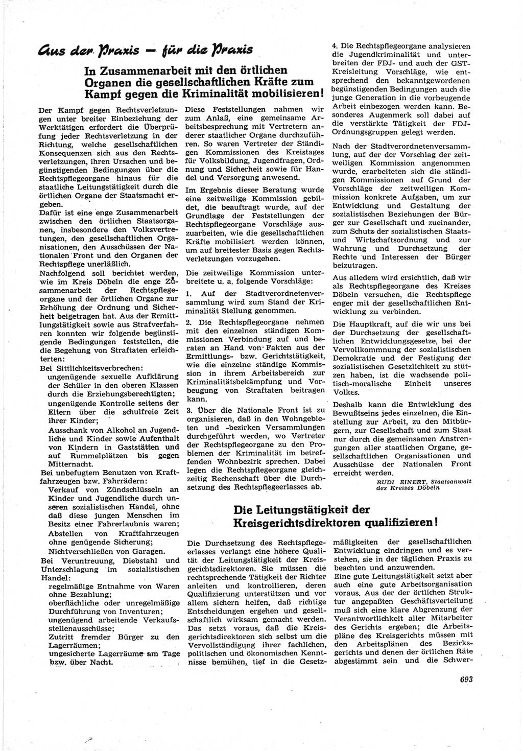 Neue Justiz (NJ), Zeitschrift für Recht und Rechtswissenschaft [Deutsche Demokratische Republik (DDR)], 17. Jahrgang 1963, Seite 693 (NJ DDR 1963, S. 693)