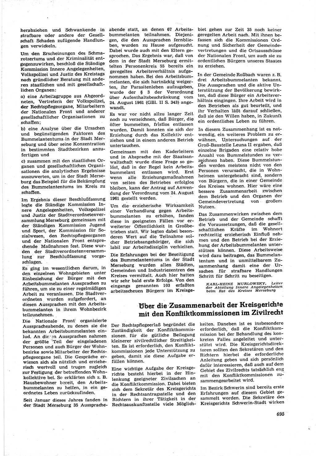Neue Justiz (NJ), Zeitschrift für Recht und Rechtswissenschaft [Deutsche Demokratische Republik (DDR)], 17. Jahrgang 1963, Seite 695 (NJ DDR 1963, S. 695)