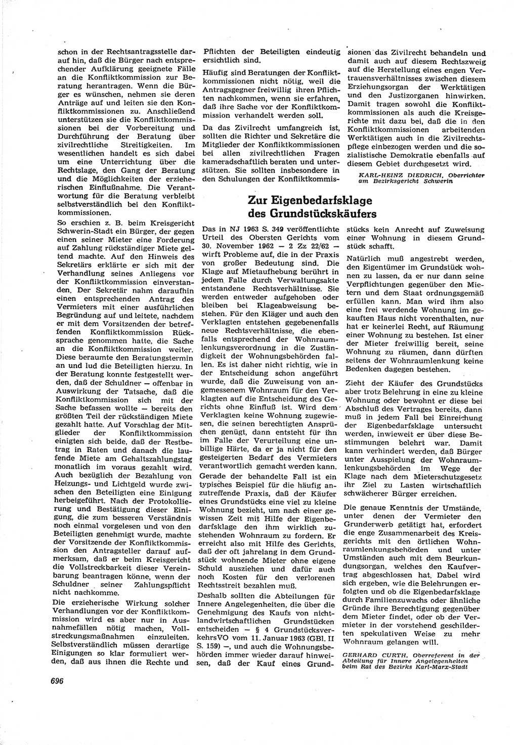 Neue Justiz (NJ), Zeitschrift für Recht und Rechtswissenschaft [Deutsche Demokratische Republik (DDR)], 17. Jahrgang 1963, Seite 696 (NJ DDR 1963, S. 696)