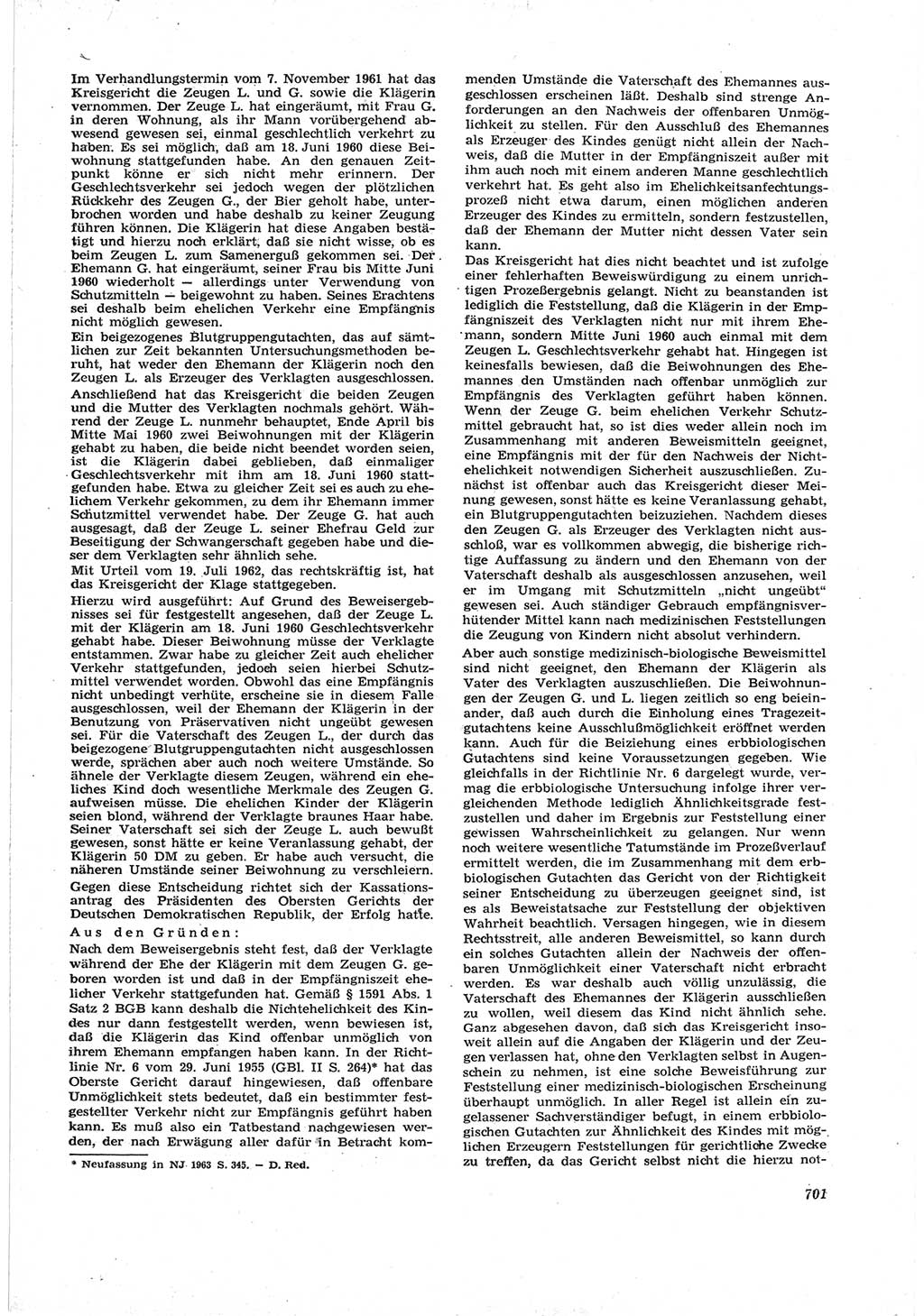 Neue Justiz (NJ), Zeitschrift für Recht und Rechtswissenschaft [Deutsche Demokratische Republik (DDR)], 17. Jahrgang 1963, Seite 701 (NJ DDR 1963, S. 701)