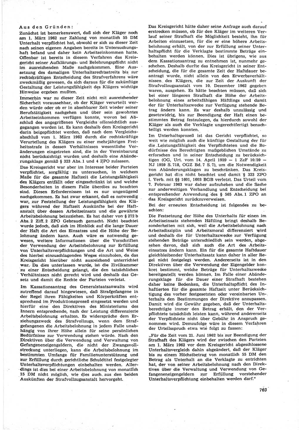 Neue Justiz (NJ), Zeitschrift für Recht und Rechtswissenschaft [Deutsche Demokratische Republik (DDR)], 17. Jahrgang 1963, Seite 703 (NJ DDR 1963, S. 703)