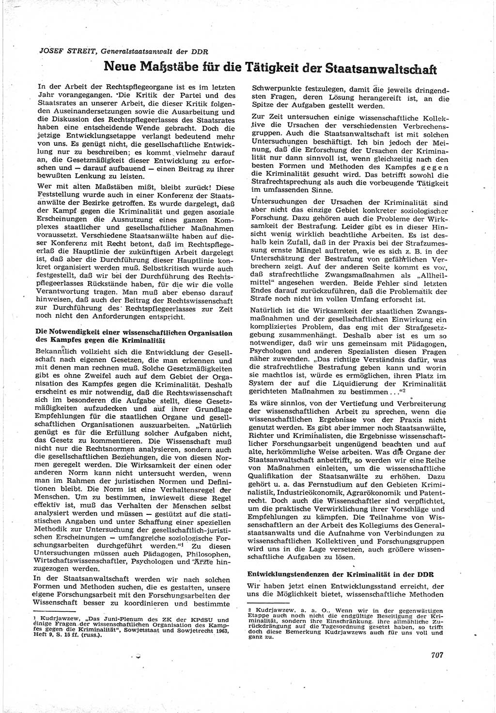 Neue Justiz (NJ), Zeitschrift für Recht und Rechtswissenschaft [Deutsche Demokratische Republik (DDR)], 17. Jahrgang 1963, Seite 707 (NJ DDR 1963, S. 707)
