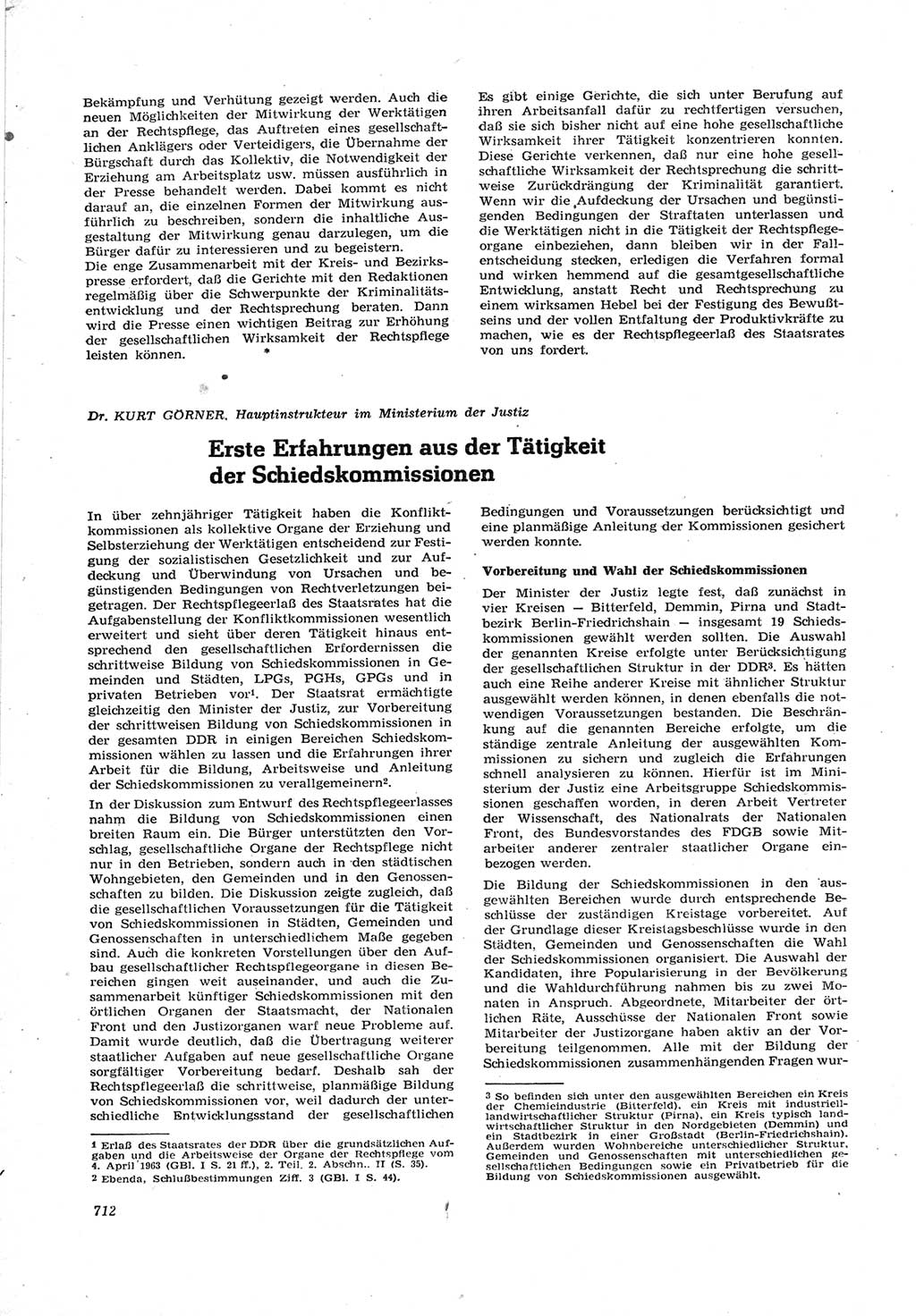 Neue Justiz (NJ), Zeitschrift für Recht und Rechtswissenschaft [Deutsche Demokratische Republik (DDR)], 17. Jahrgang 1963, Seite 712 (NJ DDR 1963, S. 712)