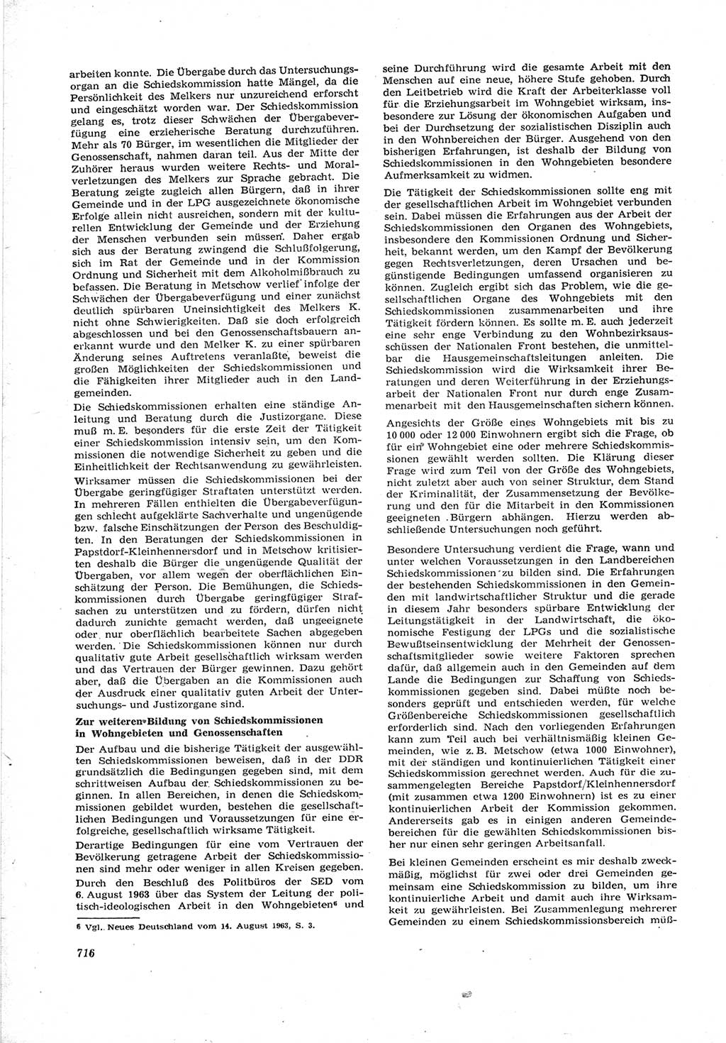 Neue Justiz (NJ), Zeitschrift für Recht und Rechtswissenschaft [Deutsche Demokratische Republik (DDR)], 17. Jahrgang 1963, Seite 716 (NJ DDR 1963, S. 716)