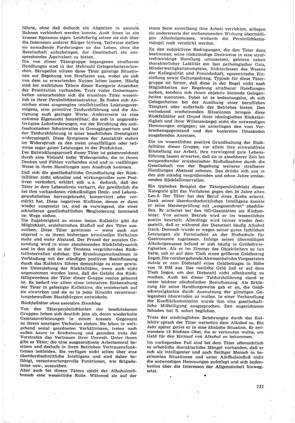 Neue Justiz (NJ), Zeitschrift für Recht und Rechtswissenschaft [Deutsche Demokratische Republik (DDR)], 17. Jahrgang 1963, Seite 721 (NJ DDR 1963, S. 721)