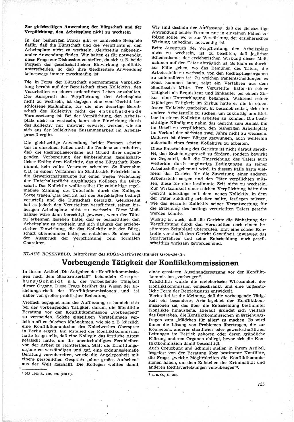 Neue Justiz (NJ), Zeitschrift für Recht und Rechtswissenschaft [Deutsche Demokratische Republik (DDR)], 17. Jahrgang 1963, Seite 725 (NJ DDR 1963, S. 725)