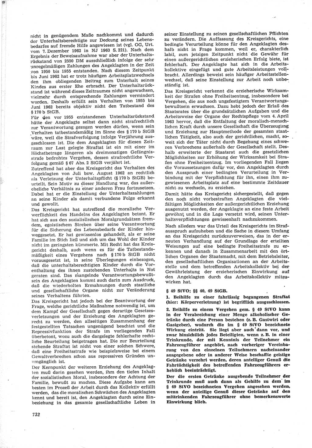 Neue Justiz (NJ), Zeitschrift für Recht und Rechtswissenschaft [Deutsche Demokratische Republik (DDR)], 17. Jahrgang 1963, Seite 732 (NJ DDR 1963, S. 732)