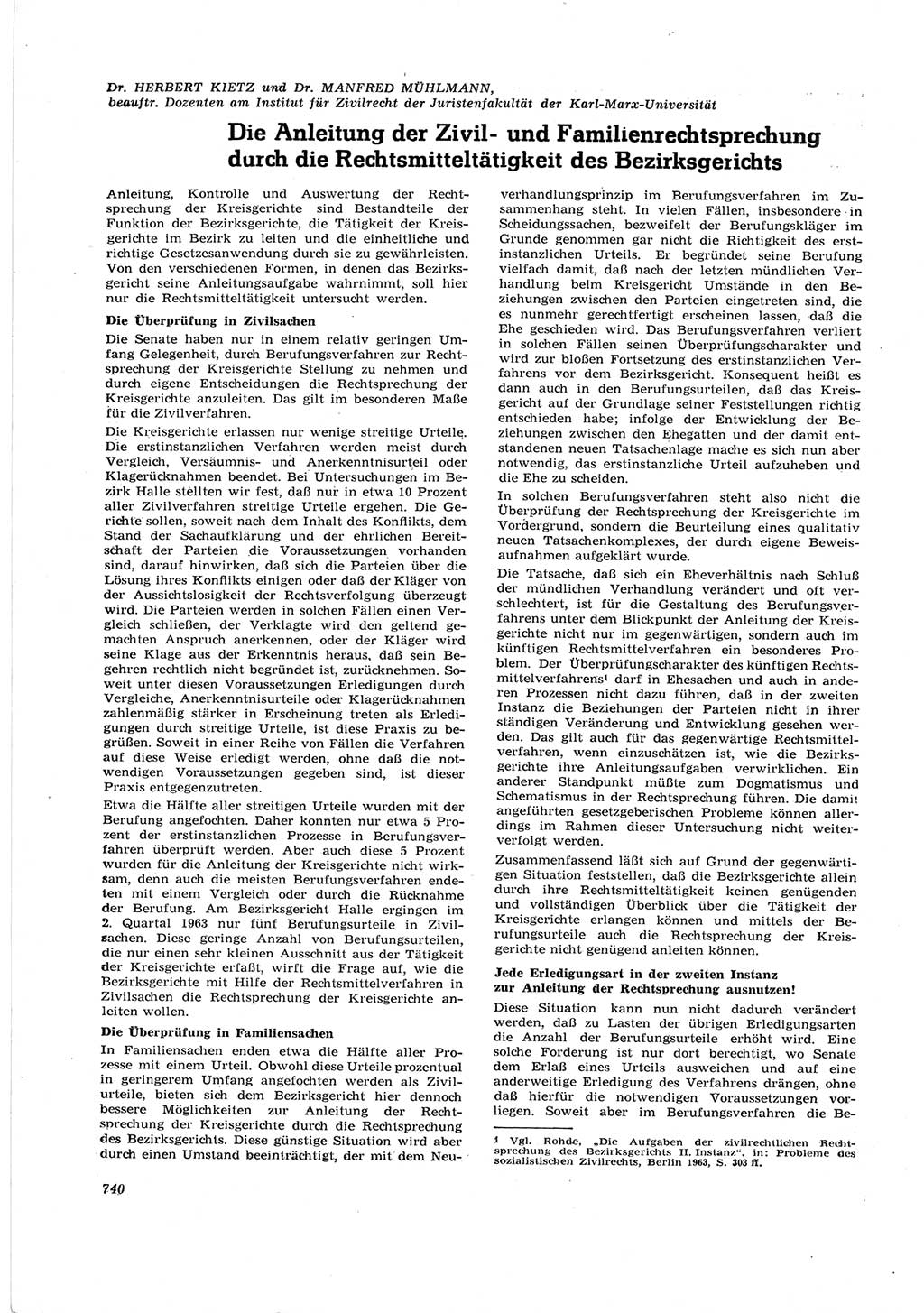 Neue Justiz (NJ), Zeitschrift für Recht und Rechtswissenschaft [Deutsche Demokratische Republik (DDR)], 17. Jahrgang 1963, Seite 740 (NJ DDR 1963, S. 740)