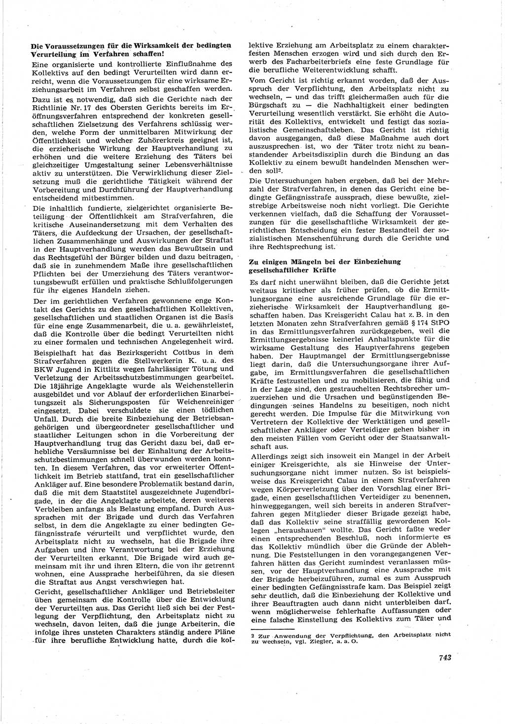 Neue Justiz (NJ), Zeitschrift für Recht und Rechtswissenschaft [Deutsche Demokratische Republik (DDR)], 17. Jahrgang 1963, Seite 743 (NJ DDR 1963, S. 743)