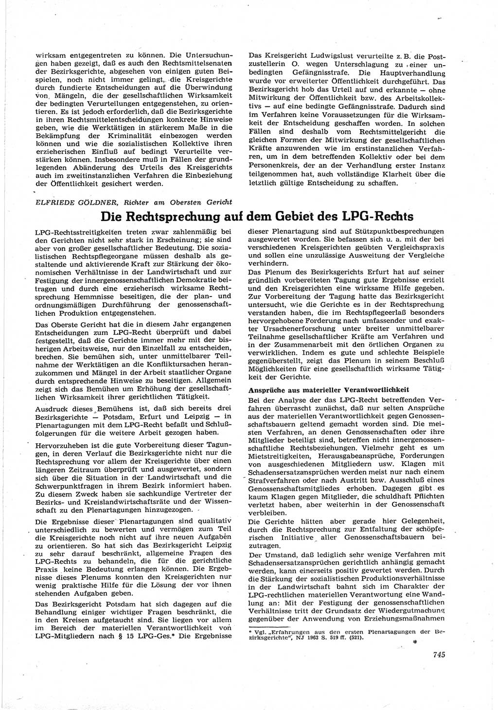 Neue Justiz (NJ), Zeitschrift für Recht und Rechtswissenschaft [Deutsche Demokratische Republik (DDR)], 17. Jahrgang 1963, Seite 745 (NJ DDR 1963, S. 745)