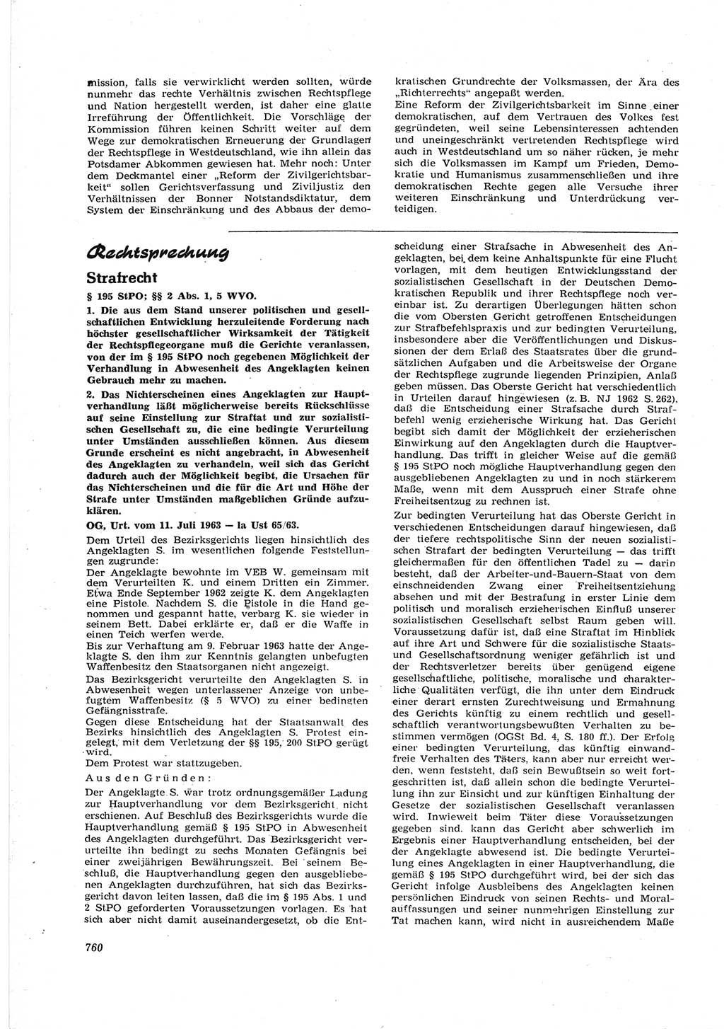 Neue Justiz (NJ), Zeitschrift für Recht und Rechtswissenschaft [Deutsche Demokratische Republik (DDR)], 17. Jahrgang 1963, Seite 760 (NJ DDR 1963, S. 760)