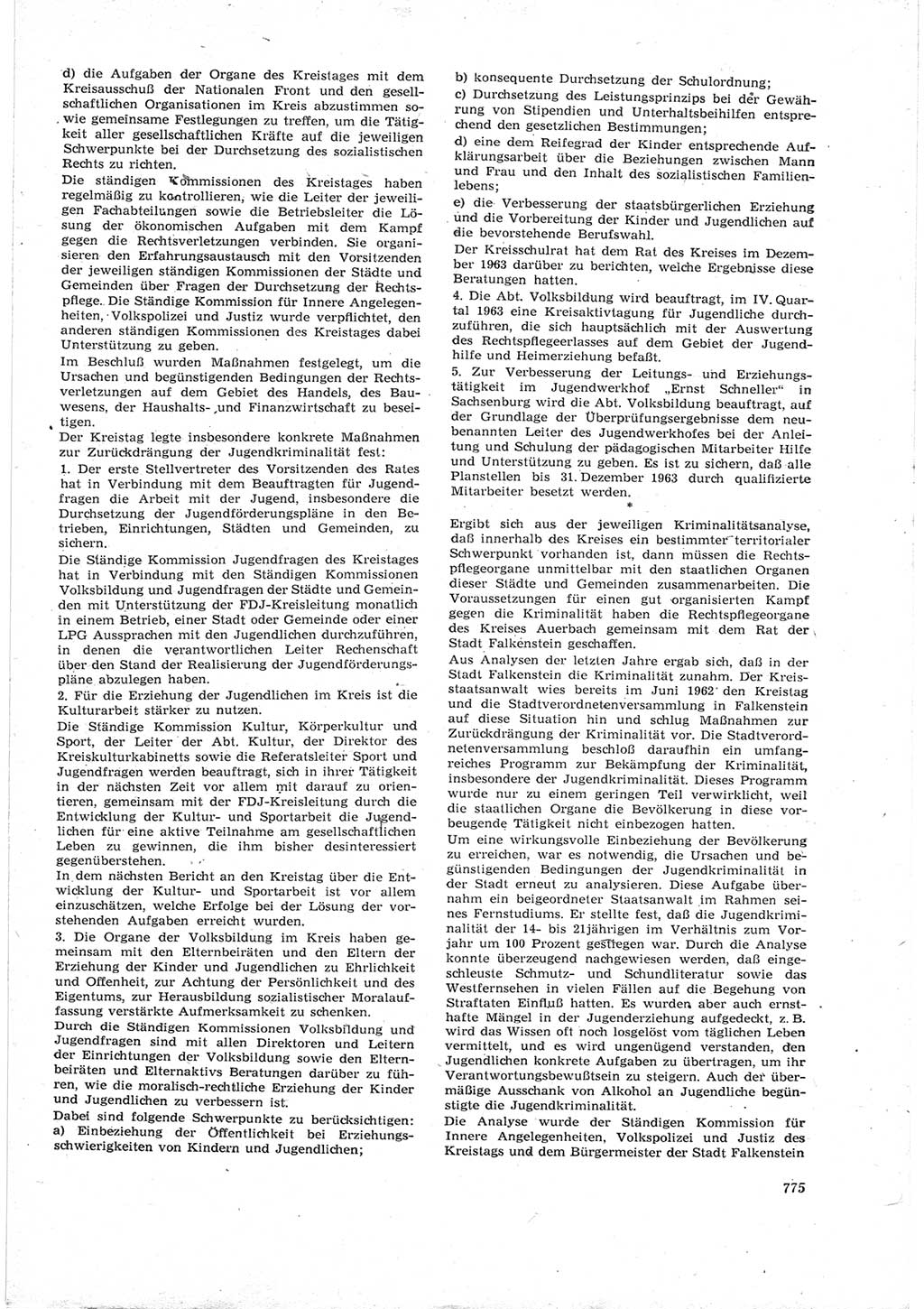 Neue Justiz (NJ), Zeitschrift für Recht und Rechtswissenschaft [Deutsche Demokratische Republik (DDR)], 17. Jahrgang 1963, Seite 775 (NJ DDR 1963, S. 775)