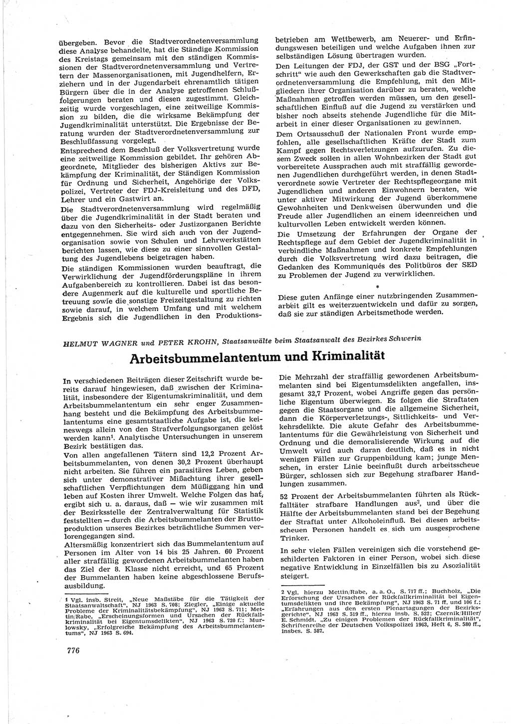 Neue Justiz (NJ), Zeitschrift für Recht und Rechtswissenschaft [Deutsche Demokratische Republik (DDR)], 17. Jahrgang 1963, Seite 776 (NJ DDR 1963, S. 776)