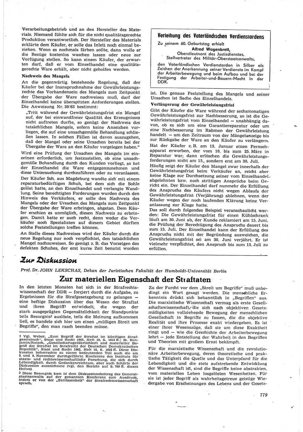 Neue Justiz (NJ), Zeitschrift für Recht und Rechtswissenschaft [Deutsche Demokratische Republik (DDR)], 17. Jahrgang 1963, Seite 779 (NJ DDR 1963, S. 779)