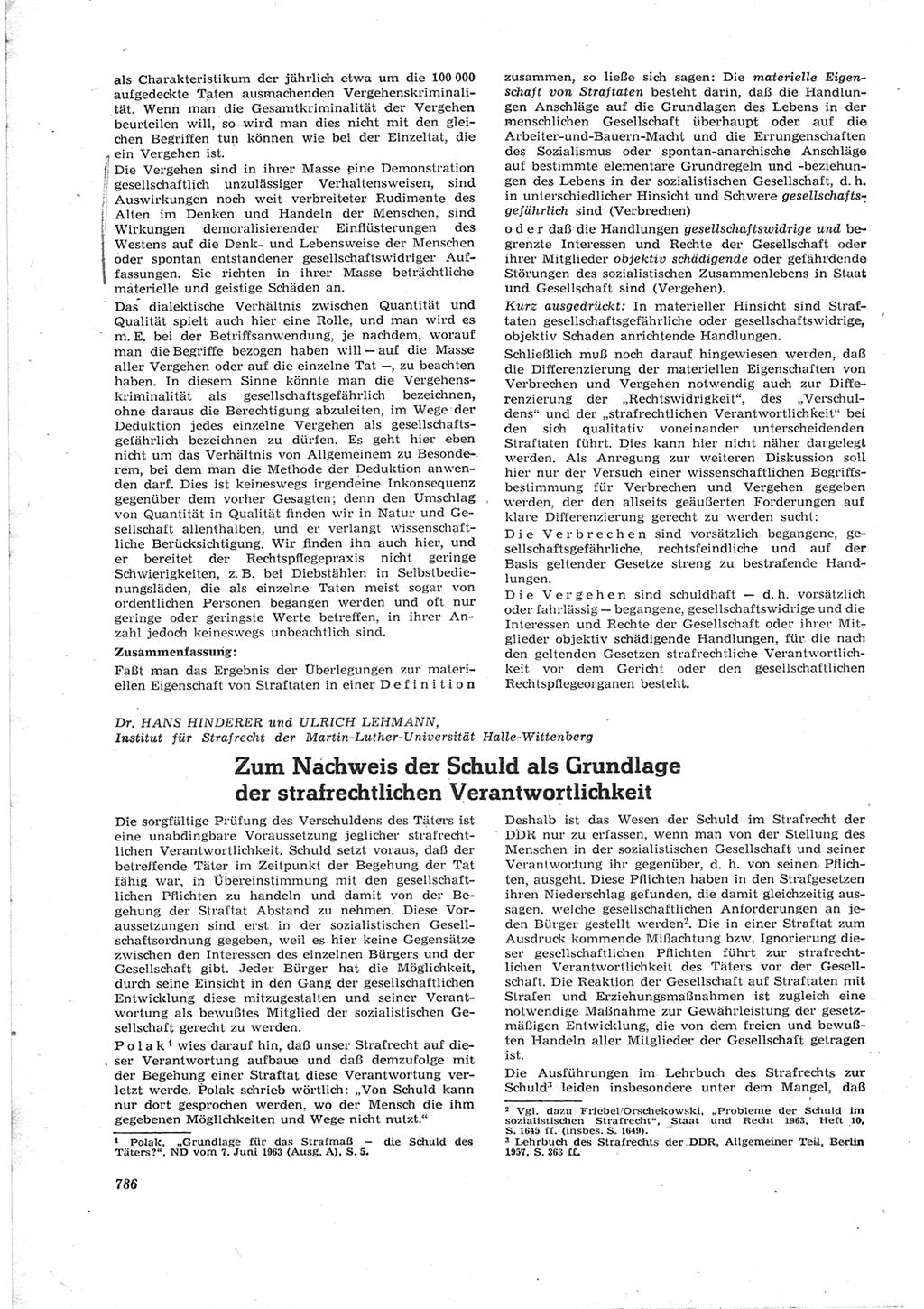Neue Justiz (NJ), Zeitschrift für Recht und Rechtswissenschaft [Deutsche Demokratische Republik (DDR)], 17. Jahrgang 1963, Seite 786 (NJ DDR 1963, S. 786)