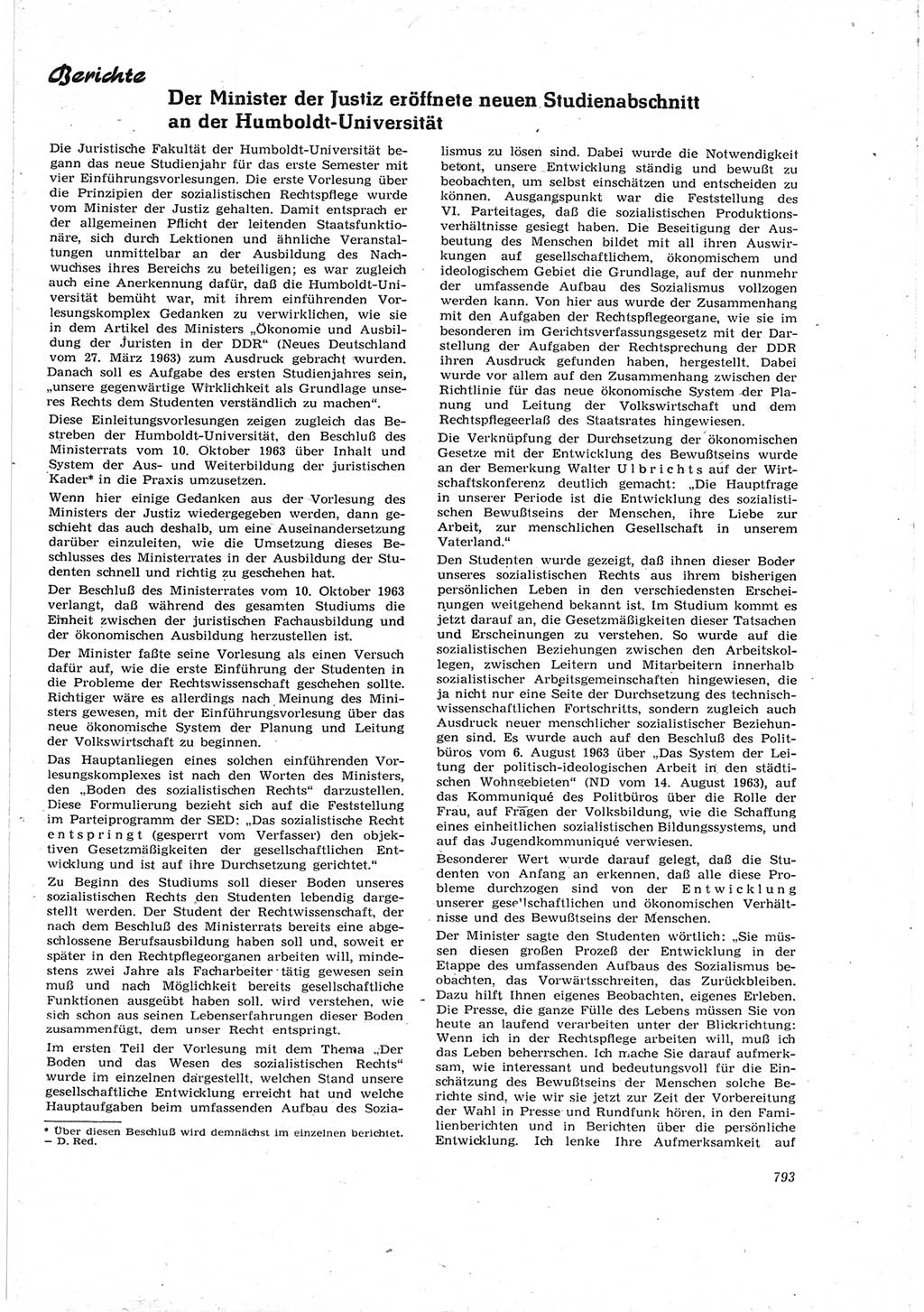 Neue Justiz (NJ), Zeitschrift für Recht und Rechtswissenschaft [Deutsche Demokratische Republik (DDR)], 17. Jahrgang 1963, Seite 793 (NJ DDR 1963, S. 793)