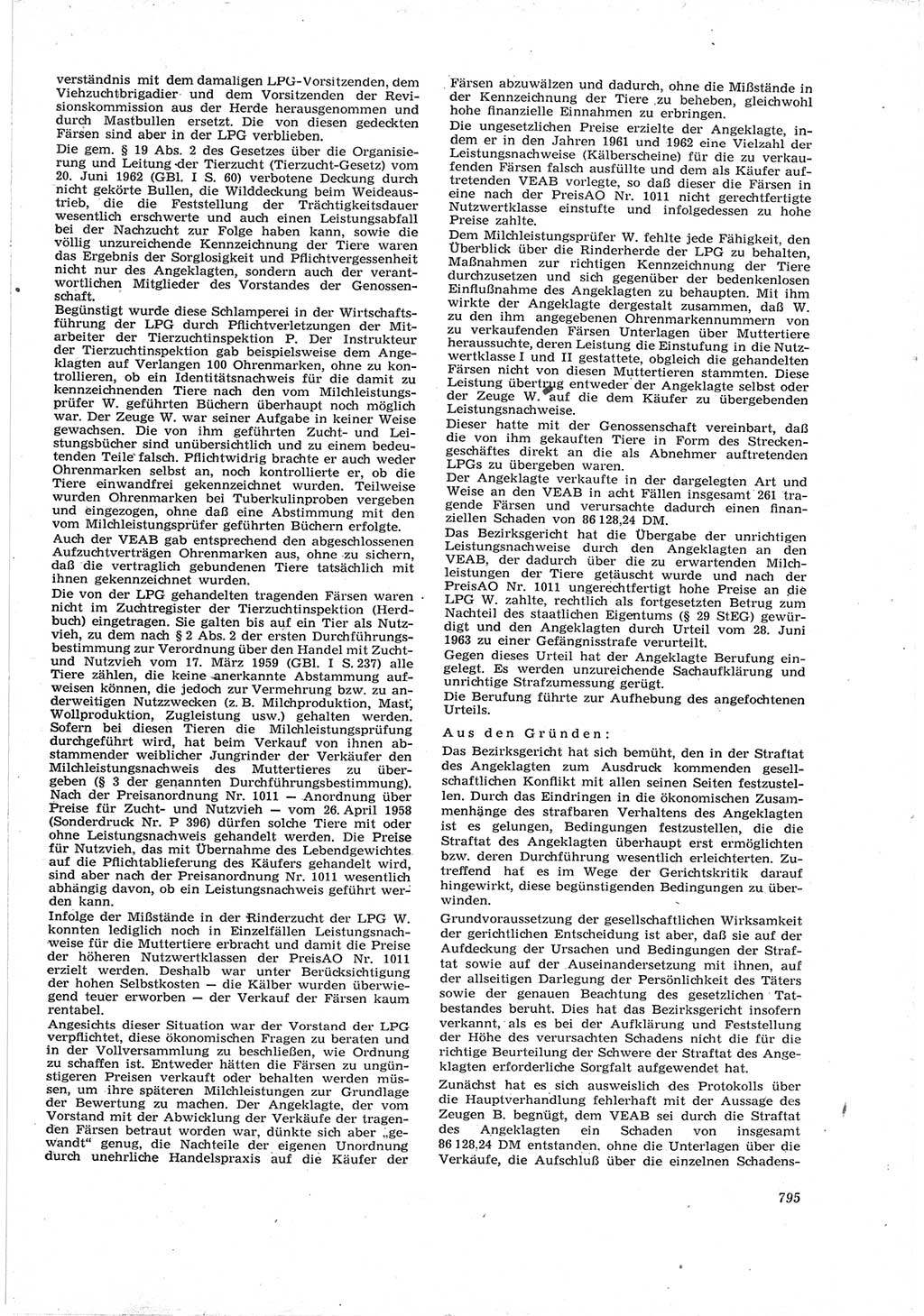Neue Justiz (NJ), Zeitschrift für Recht und Rechtswissenschaft [Deutsche Demokratische Republik (DDR)], 17. Jahrgang 1963, Seite 795 (NJ DDR 1963, S. 795)