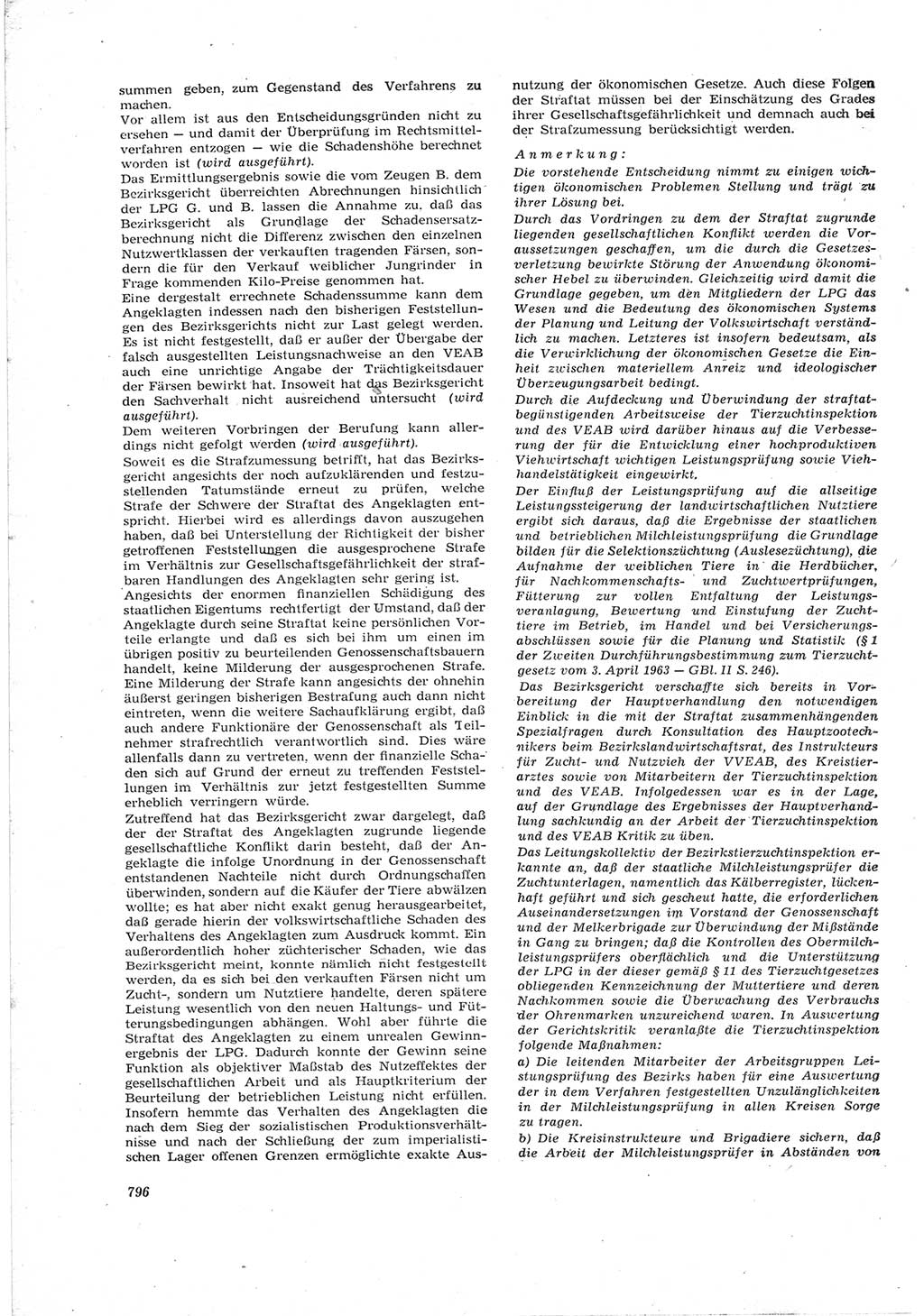 Neue Justiz (NJ), Zeitschrift für Recht und Rechtswissenschaft [Deutsche Demokratische Republik (DDR)], 17. Jahrgang 1963, Seite 796 (NJ DDR 1963, S. 796)