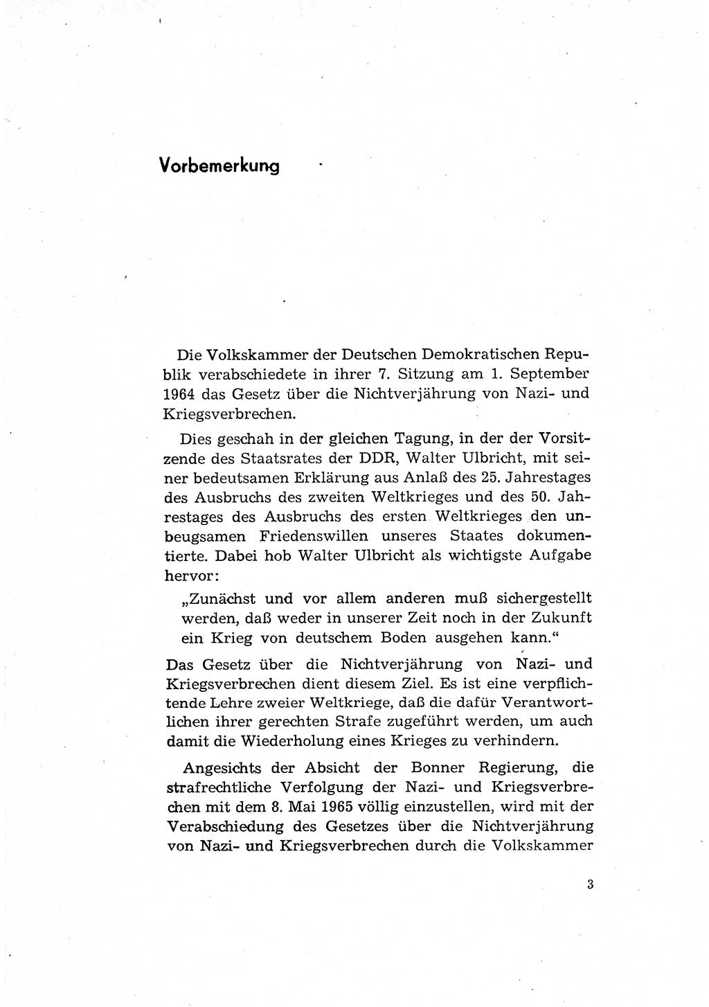 Bestrafung der Nazi- und Kriegsverbrecher [Deutsche Demokratische Republik (DDR)] 1964, Seite 3 (Bestr. Nazi-Kr.-Verbr. DDR 1964, S. 3)
