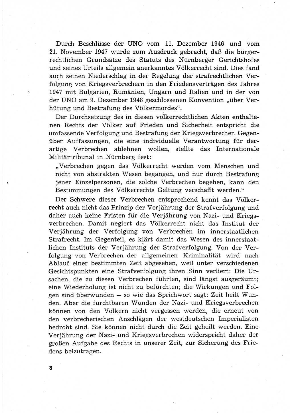 Bestrafung der Nazi- und Kriegsverbrecher [Deutsche Demokratische Republik (DDR)] 1964, Seite 8 (Bestr. Nazi-Kr.-Verbr. DDR 1964, S. 8)