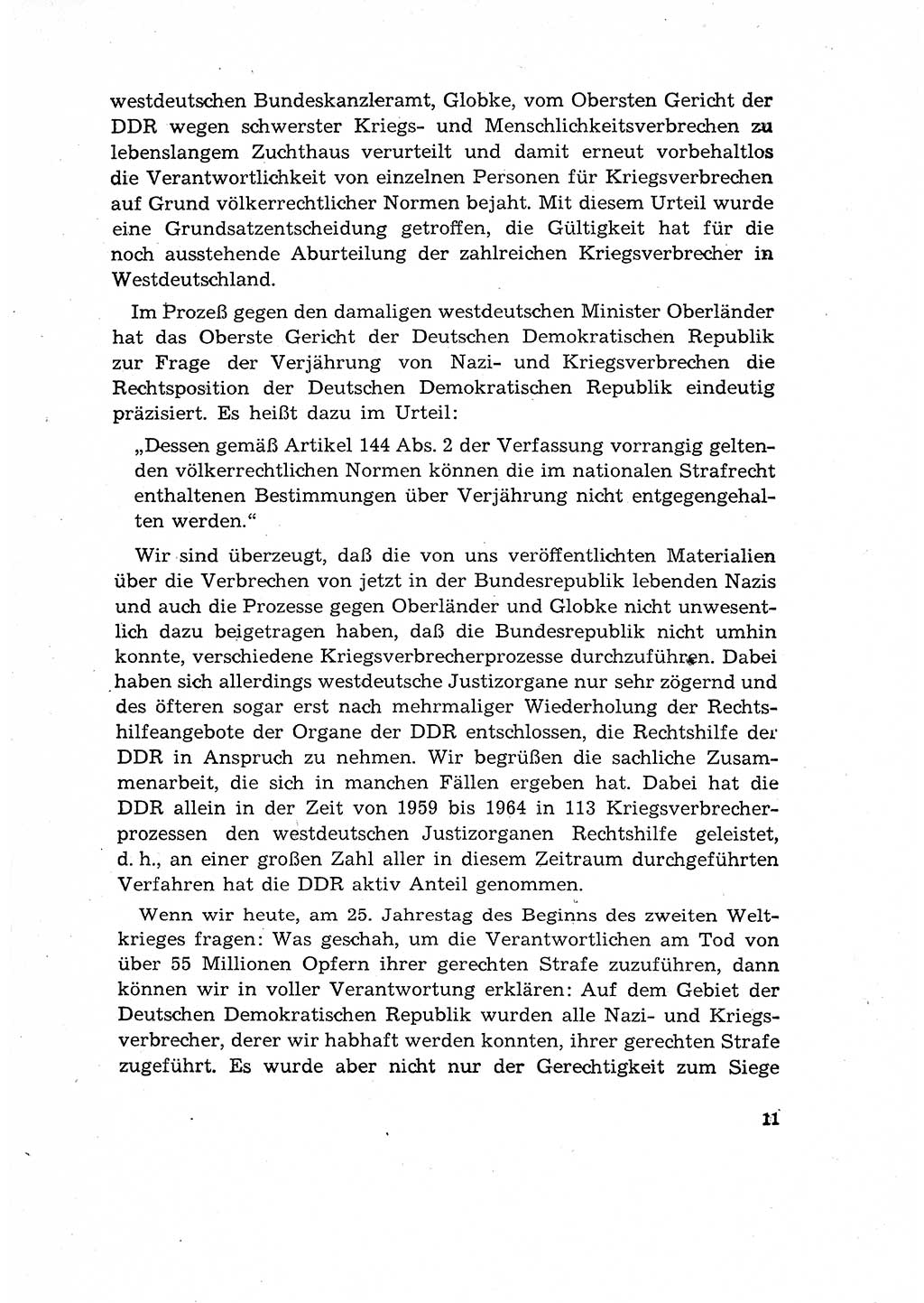 Bestrafung der Nazi- und Kriegsverbrecher [Deutsche Demokratische Republik (DDR)] 1964, Seite 11 (Bestr. Nazi-Kr.-Verbr. DDR 1964, S. 11)