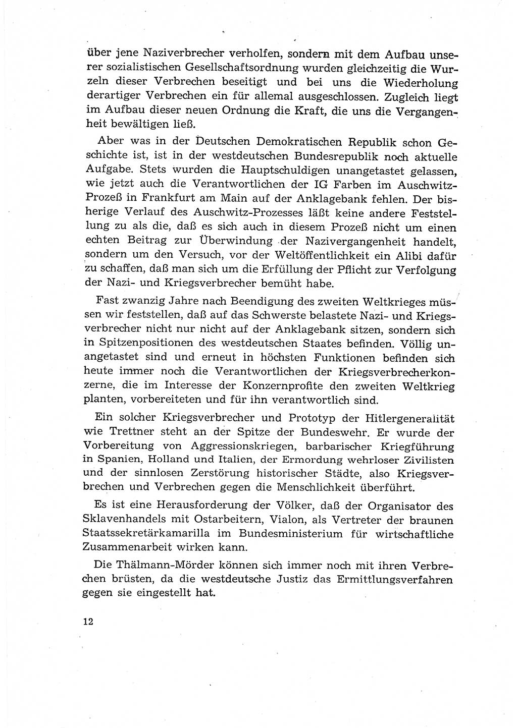 Bestrafung der Nazi- und Kriegsverbrecher [Deutsche Demokratische Republik (DDR)] 1964, Seite 12 (Bestr. Nazi-Kr.-Verbr. DDR 1964, S. 12)