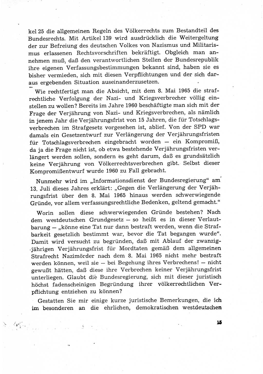 Bestrafung der Nazi- und Kriegsverbrecher [Deutsche Demokratische Republik (DDR)] 1964, Seite 15 (Bestr. Nazi-Kr.-Verbr. DDR 1964, S. 15)