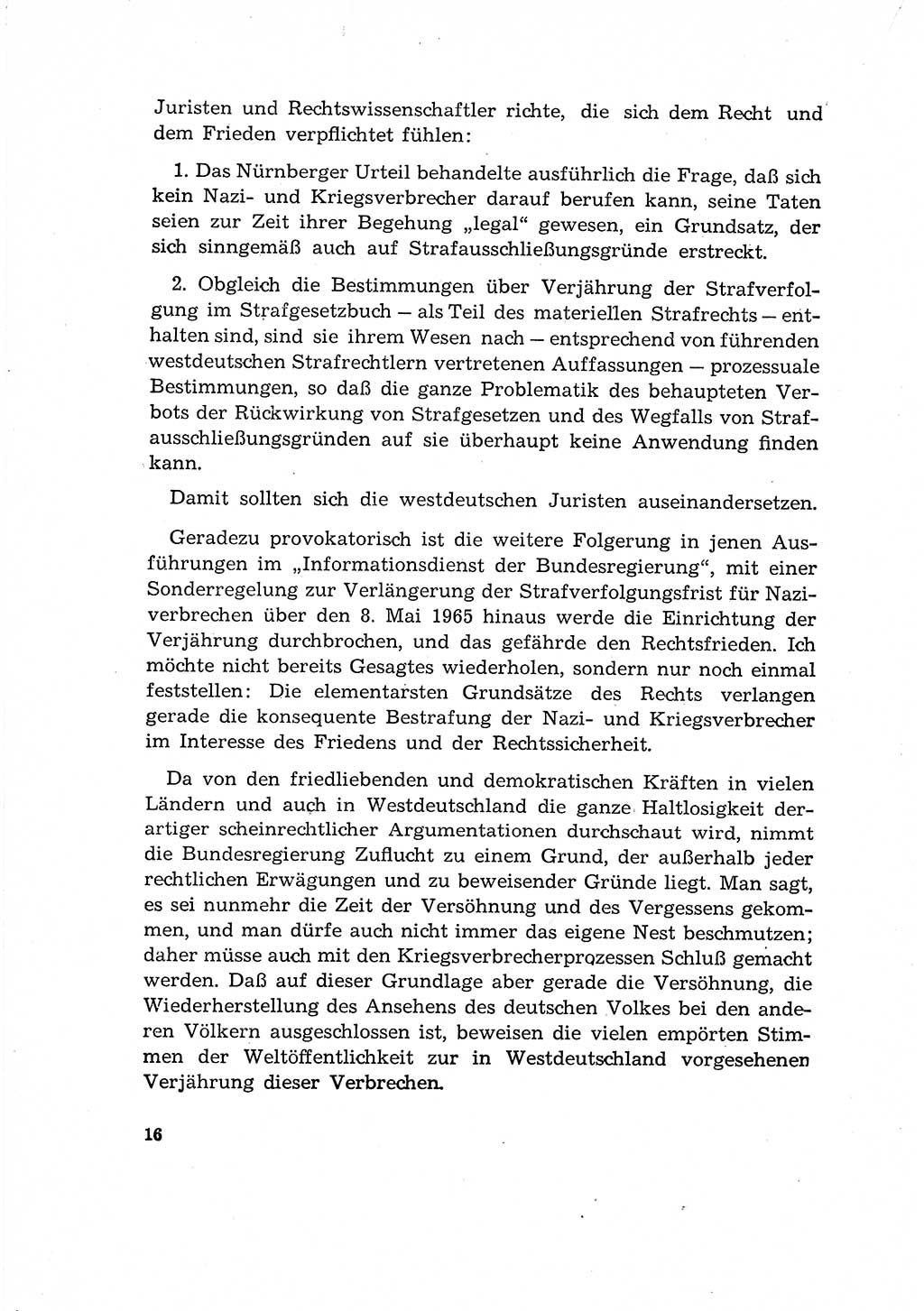 Bestrafung der Nazi- und Kriegsverbrecher [Deutsche Demokratische Republik (DDR)] 1964, Seite 16 (Bestr. Nazi-Kr.-Verbr. DDR 1964, S. 16)