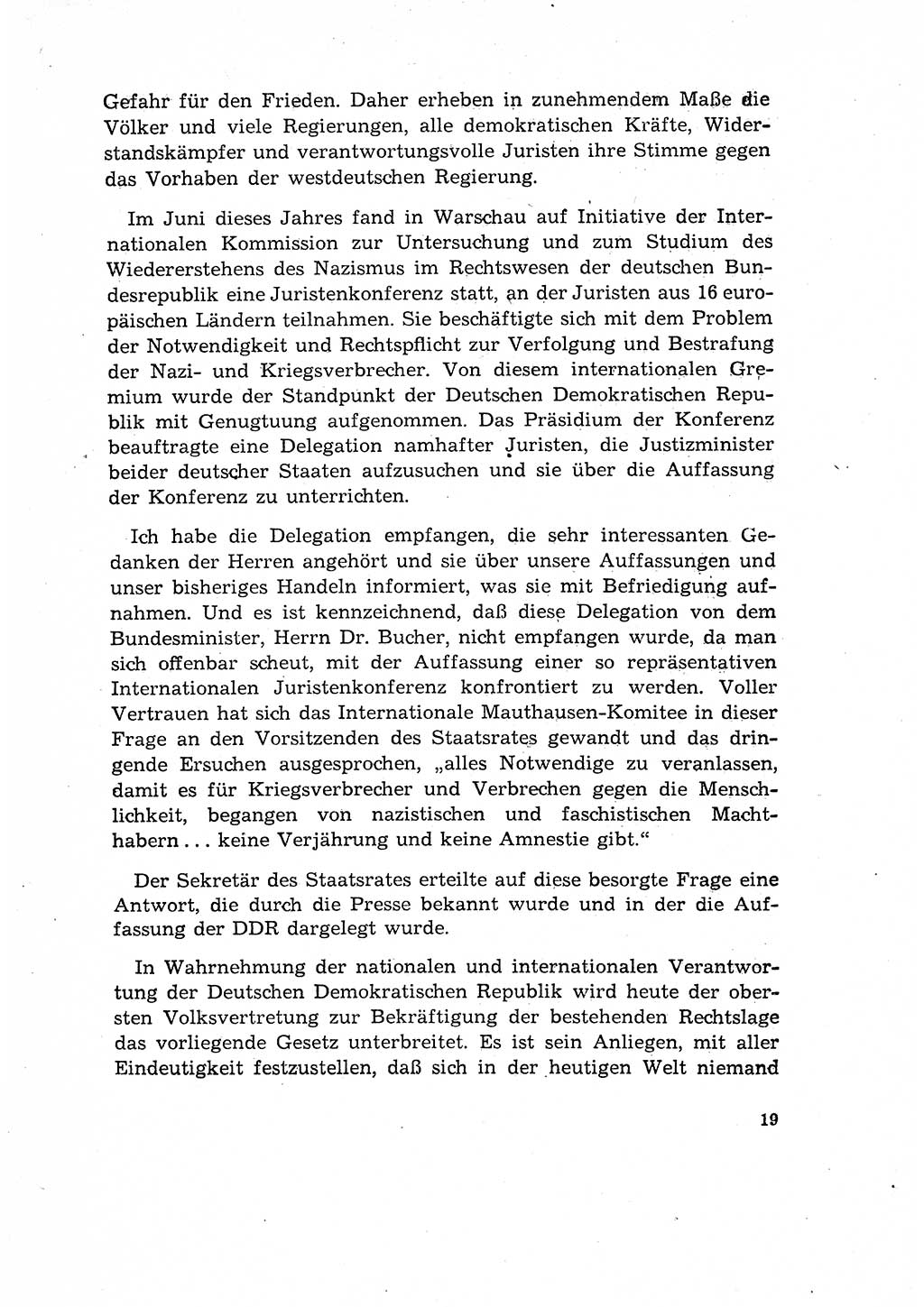 Bestrafung der Nazi- und Kriegsverbrecher [Deutsche Demokratische Republik (DDR)] 1964, Seite 19 (Bestr. Nazi-Kr.-Verbr. DDR 1964, S. 19)