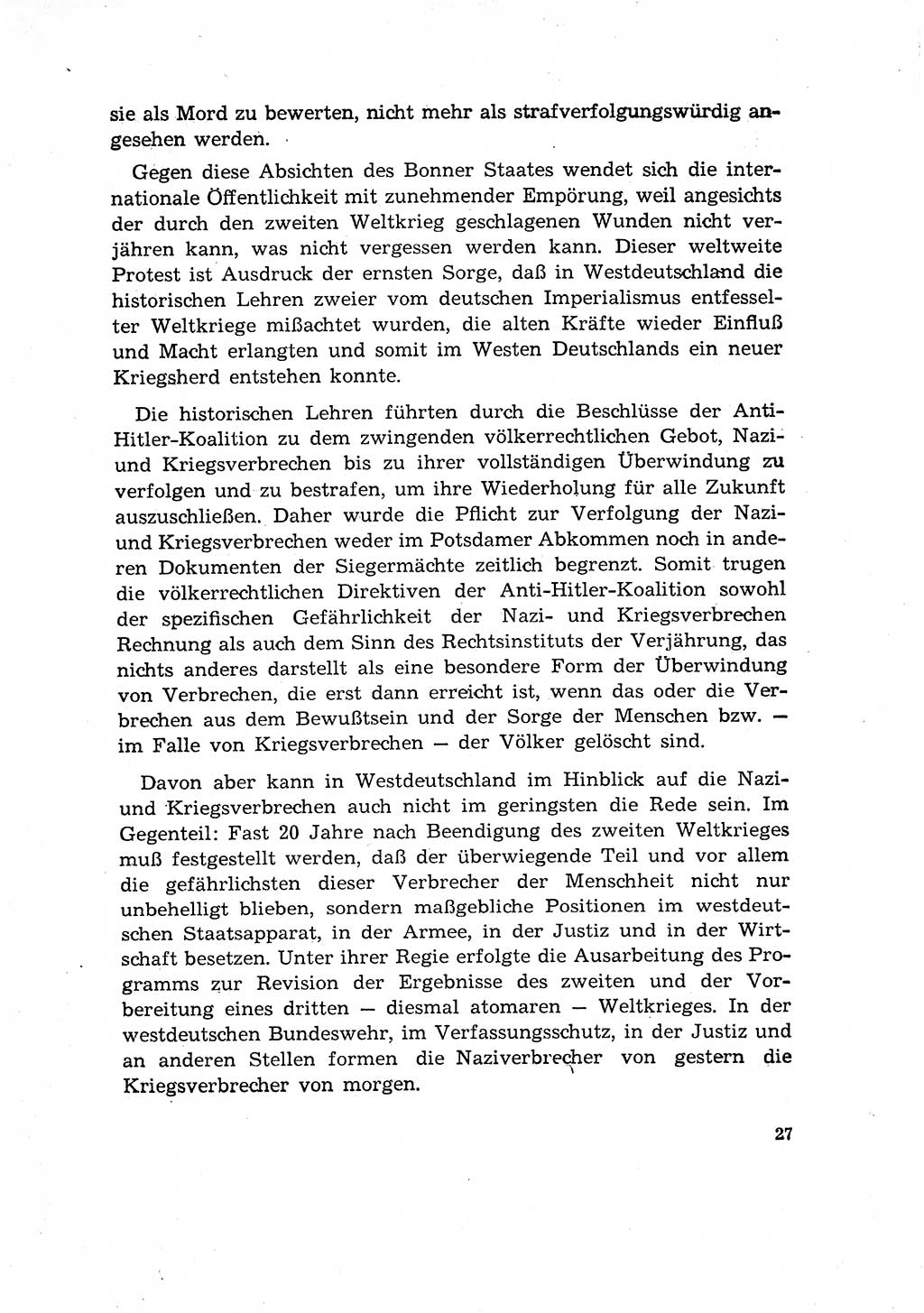 Bestrafung der Nazi- und Kriegsverbrecher [Deutsche Demokratische Republik (DDR)] 1964, Seite 27 (Bestr. Nazi-Kr.-Verbr. DDR 1964, S. 27)