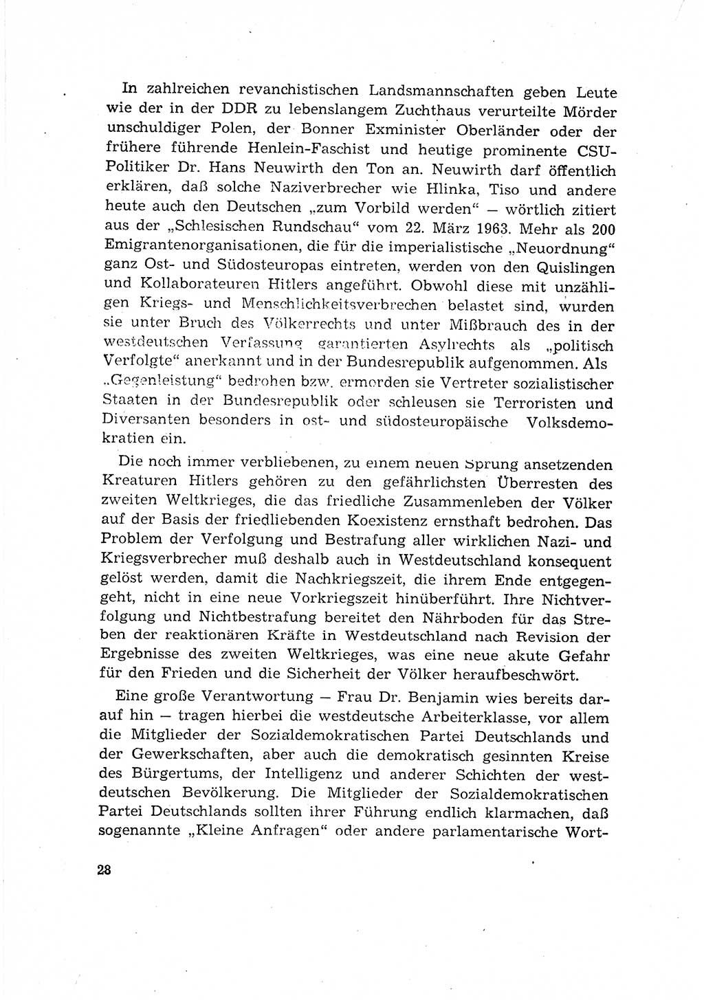 Bestrafung der Nazi- und Kriegsverbrecher [Deutsche Demokratische Republik (DDR)] 1964, Seite 28 (Bestr. Nazi-Kr.-Verbr. DDR 1964, S. 28)