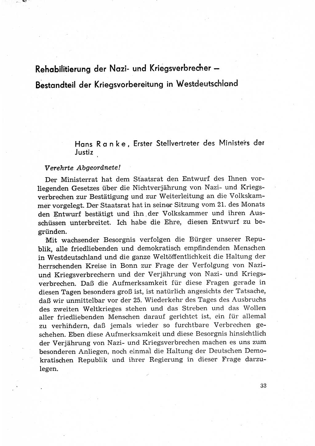 Bestrafung der Nazi- und Kriegsverbrecher [Deutsche Demokratische Republik (DDR)] 1964, Seite 33 (Bestr. Nazi-Kr.-Verbr. DDR 1964, S. 33)