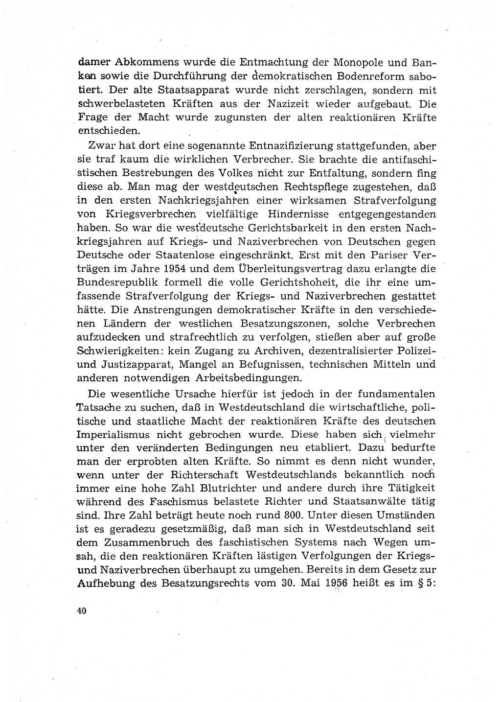 Bestrafung der Nazi- und Kriegsverbrecher [Deutsche Demokratische Republik (DDR)] 1964, Seite 40 (Bestr. Nazi-Kr.-Verbr. DDR 1964, S. 40)