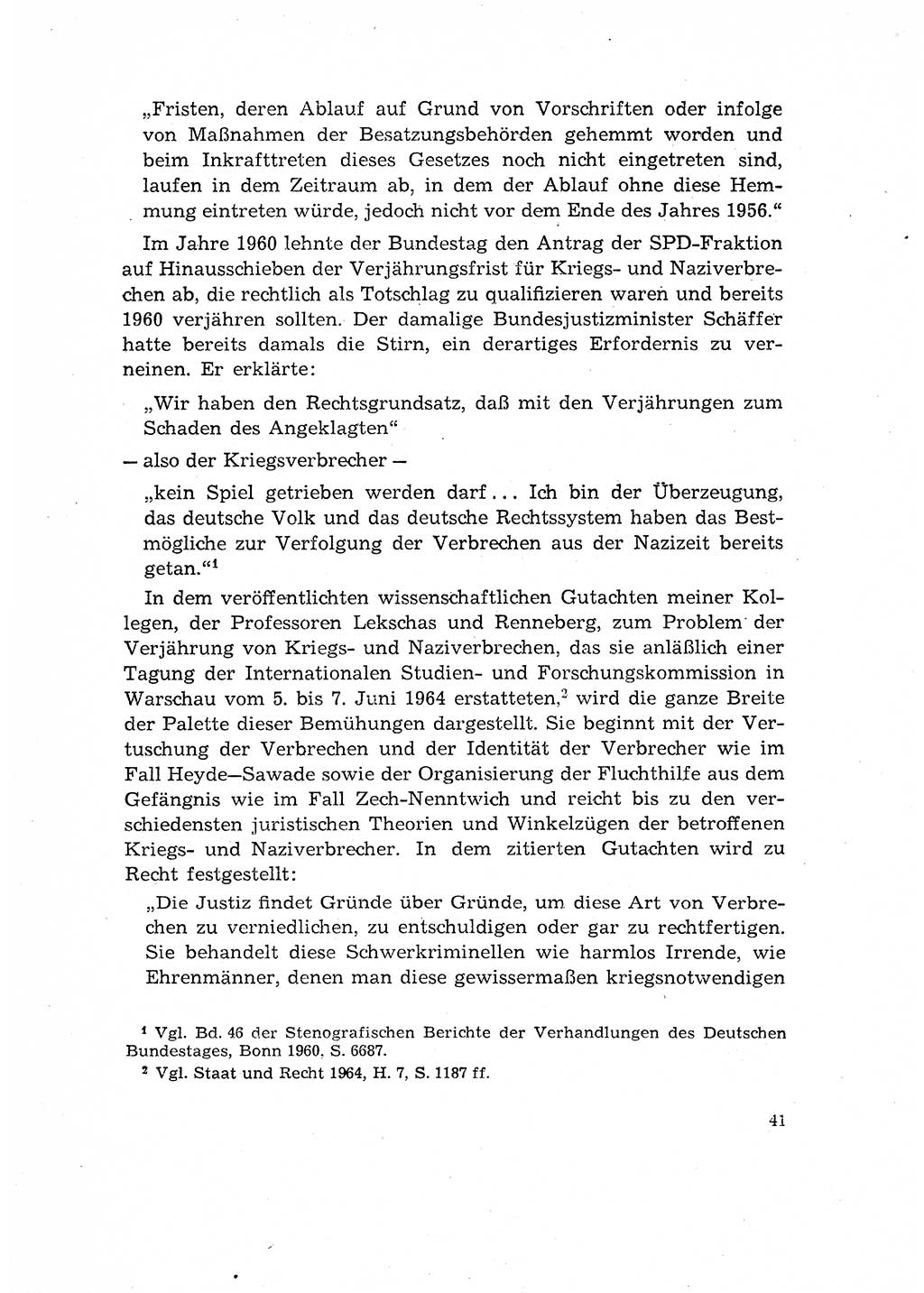 Bestrafung der Nazi- und Kriegsverbrecher [Deutsche Demokratische Republik (DDR)] 1964, Seite 41 (Bestr. Nazi-Kr.-Verbr. DDR 1964, S. 41)