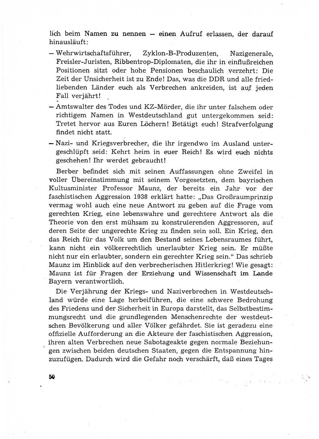 Bestrafung der Nazi- und Kriegsverbrecher [Deutsche Demokratische Republik (DDR)] 1964, Seite 50 (Bestr. Nazi-Kr.-Verbr. DDR 1964, S. 50)