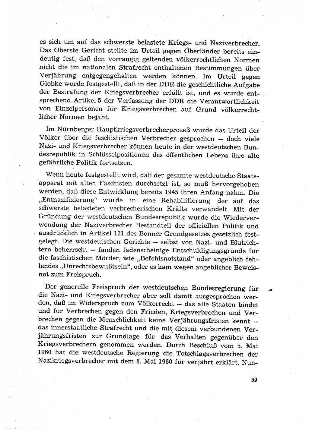 Bestrafung der Nazi- und Kriegsverbrecher [Deutsche Demokratische Republik (DDR)] 1964, Seite 59 (Bestr. Nazi-Kr.-Verbr. DDR 1964, S. 59)