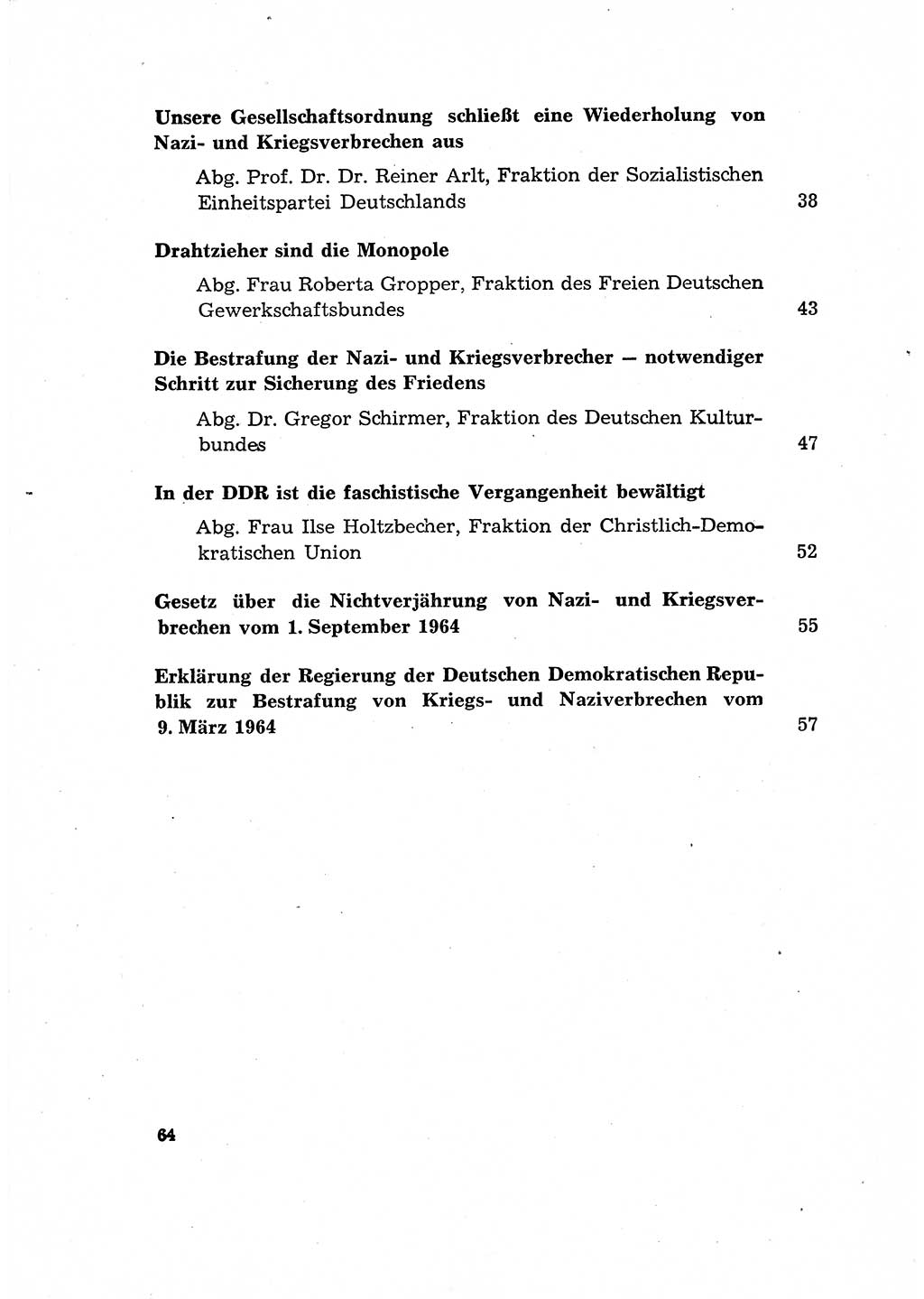 Bestrafung der Nazi- und Kriegsverbrecher [Deutsche Demokratische Republik (DDR)] 1964, Seite 64 (Bestr. Nazi-Kr.-Verbr. DDR 1964, S. 64)
