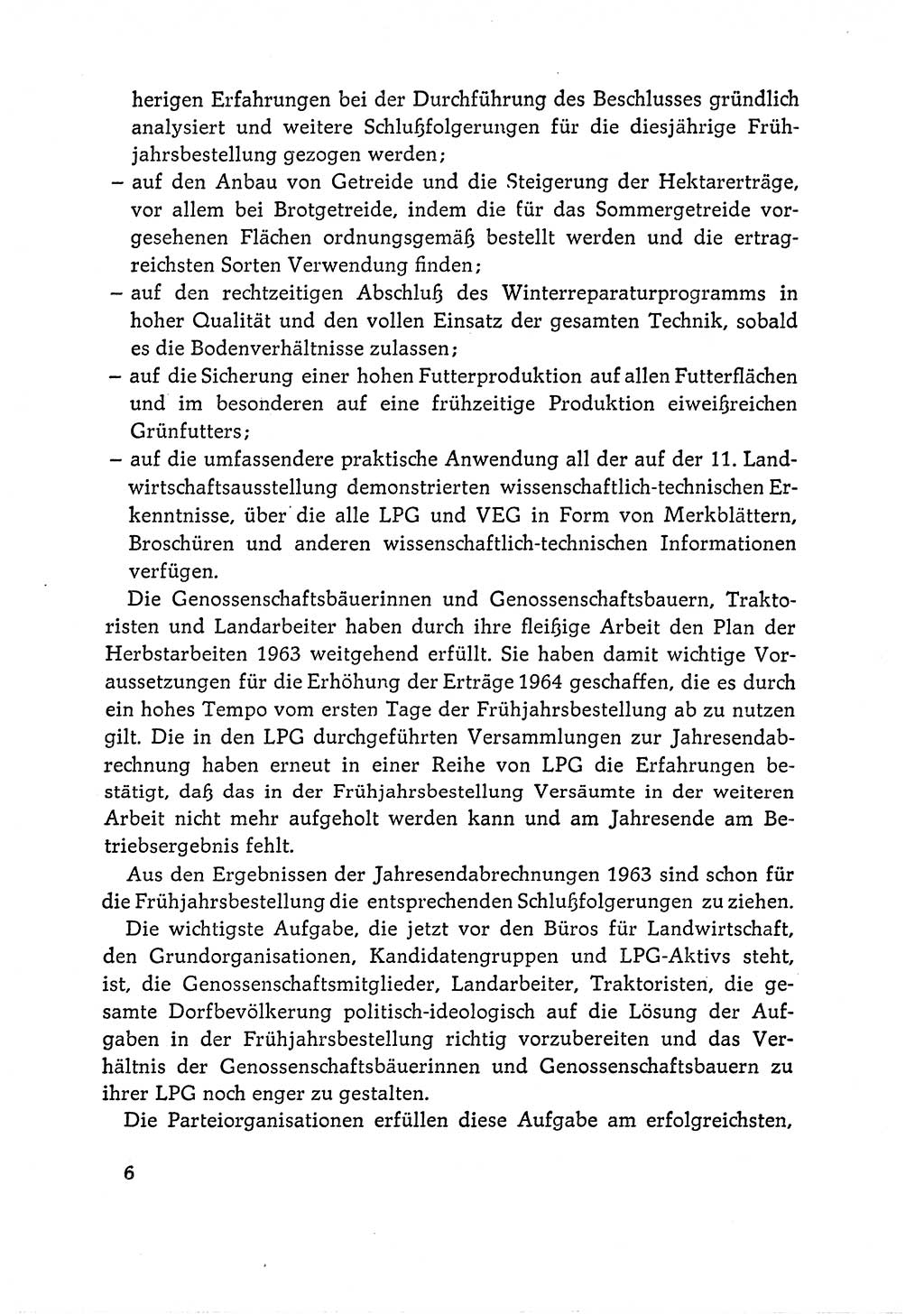 Dokumente der Sozialistischen Einheitspartei Deutschlands (SED) [Deutsche Demokratische Republik (DDR)] 1964-1965, Seite 6 (Dok. SED DDR 1964-1965, S. 6)