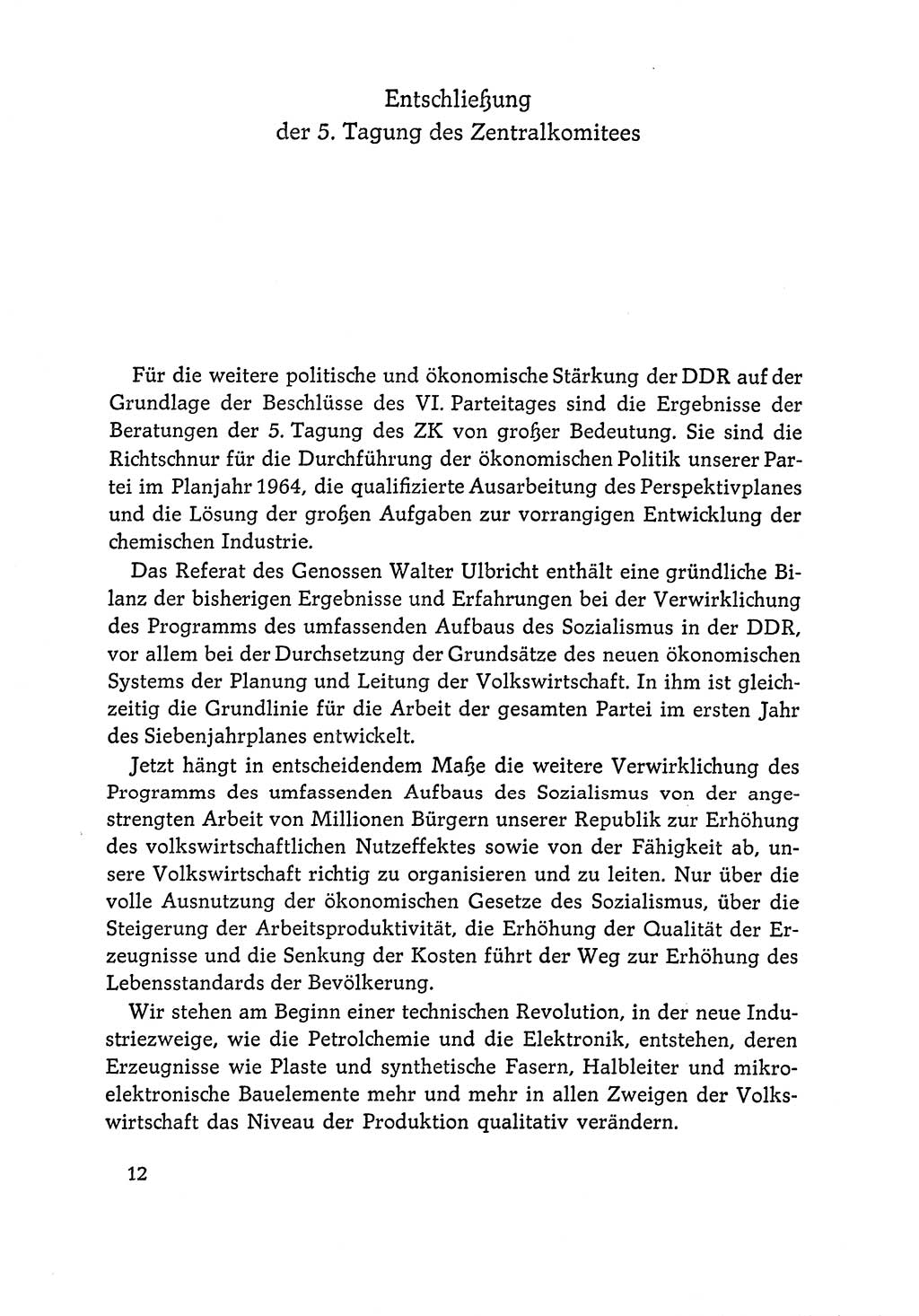 Dokumente der Sozialistischen Einheitspartei Deutschlands (SED) [Deutsche Demokratische Republik (DDR)] 1964-1965, Seite 12 (Dok. SED DDR 1964-1965, S. 12)