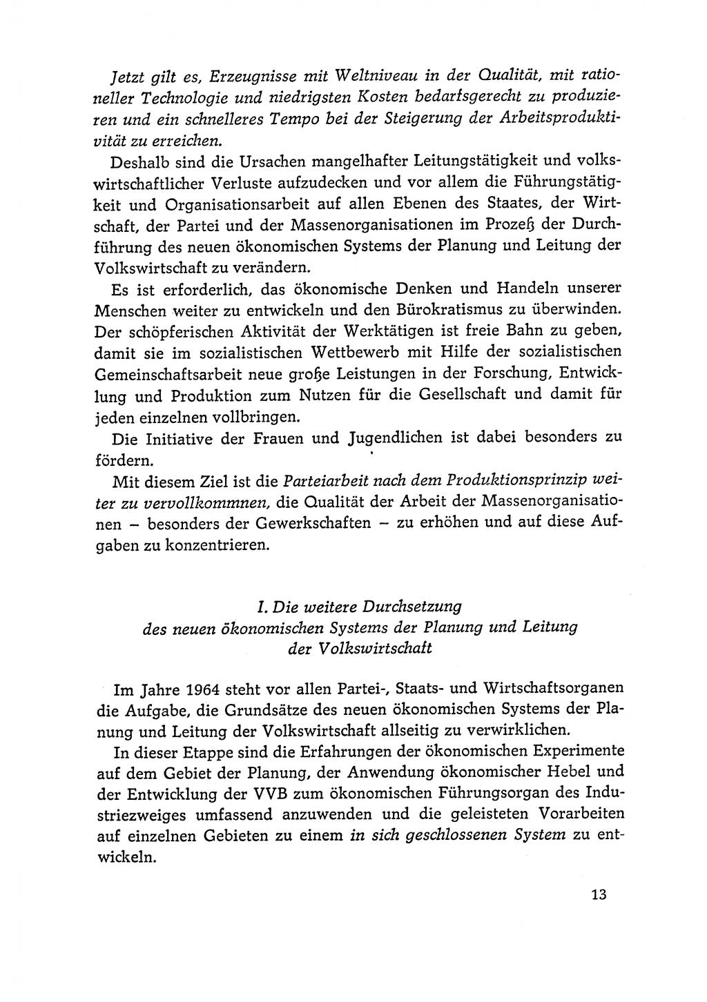 Dokumente der Sozialistischen Einheitspartei Deutschlands (SED) [Deutsche Demokratische Republik (DDR)] 1964-1965, Seite 13 (Dok. SED DDR 1964-1965, S. 13)