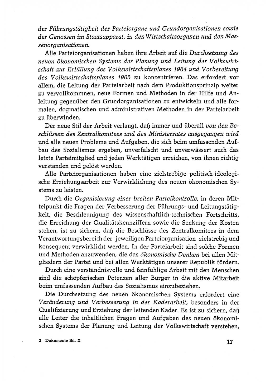 Dokumente der Sozialistischen Einheitspartei Deutschlands (SED) [Deutsche Demokratische Republik (DDR)] 1964-1965, Seite 17 (Dok. SED DDR 1964-1965, S. 17)