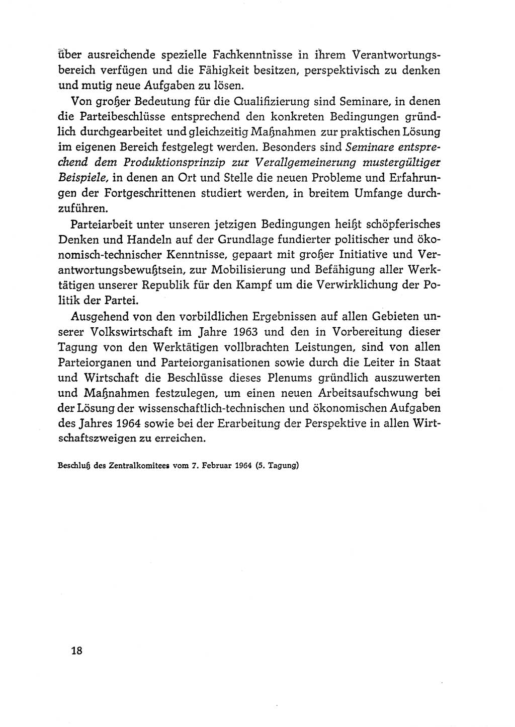 Dokumente der Sozialistischen Einheitspartei Deutschlands (SED) [Deutsche Demokratische Republik (DDR)] 1964-1965, Seite 18 (Dok. SED DDR 1964-1965, S. 18)