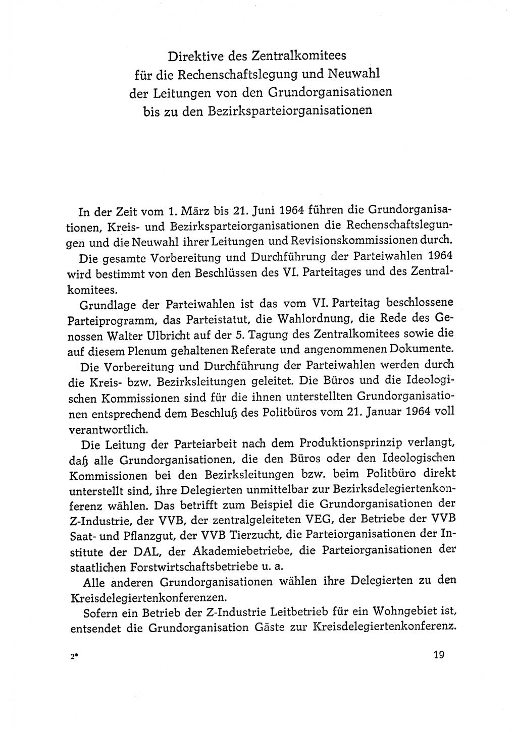 Dokumente der Sozialistischen Einheitspartei Deutschlands (SED) [Deutsche Demokratische Republik (DDR)] 1964-1965, Seite 19 (Dok. SED DDR 1964-1965, S. 19)