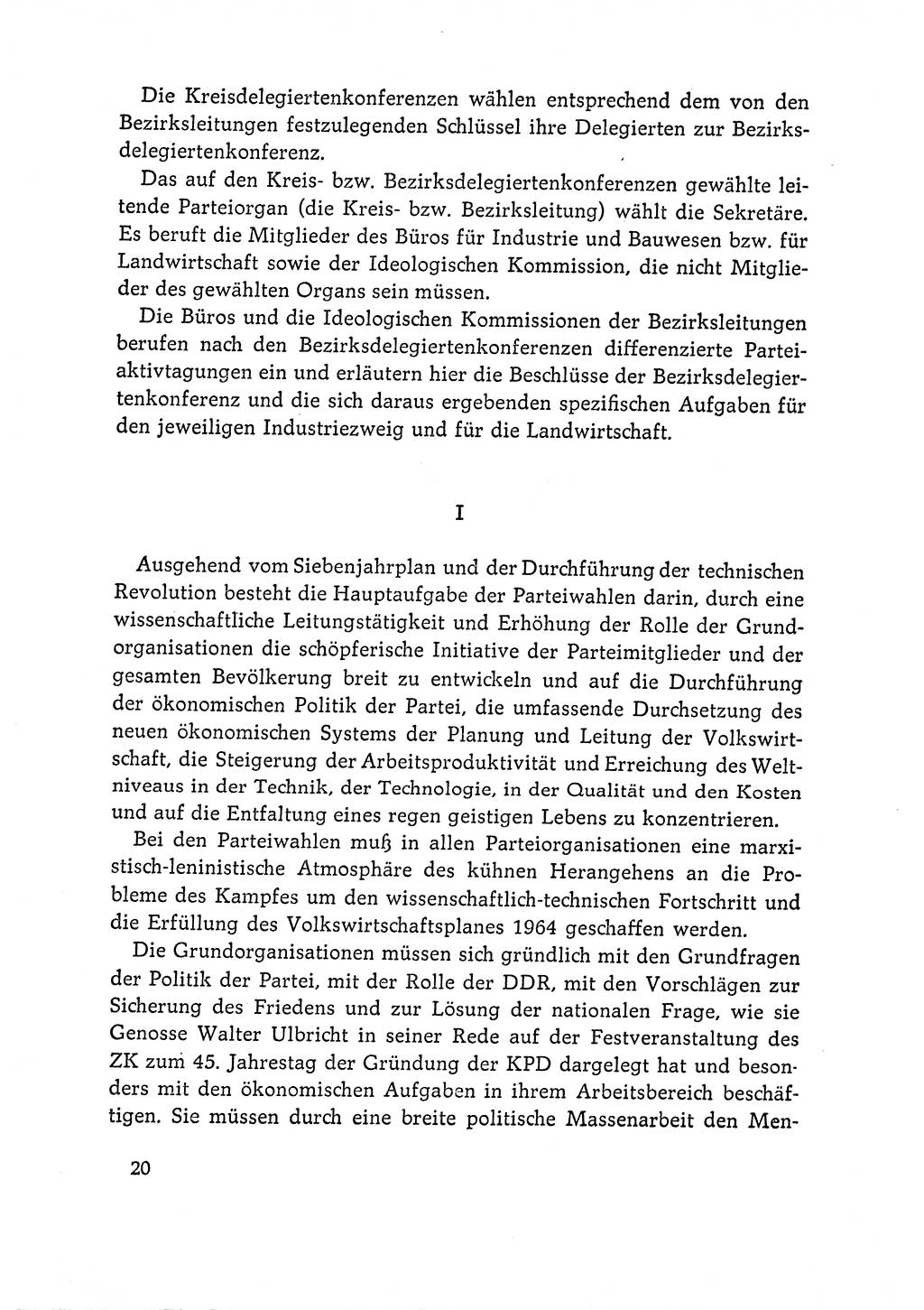 Dokumente der Sozialistischen Einheitspartei Deutschlands (SED) [Deutsche Demokratische Republik (DDR)] 1964-1965, Seite 20 (Dok. SED DDR 1964-1965, S. 20)