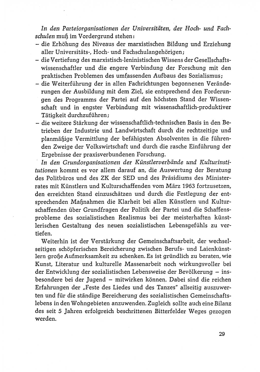 Dokumente der Sozialistischen Einheitspartei Deutschlands (SED) [Deutsche Demokratische Republik (DDR)] 1964-1965, Seite 29 (Dok. SED DDR 1964-1965, S. 29)