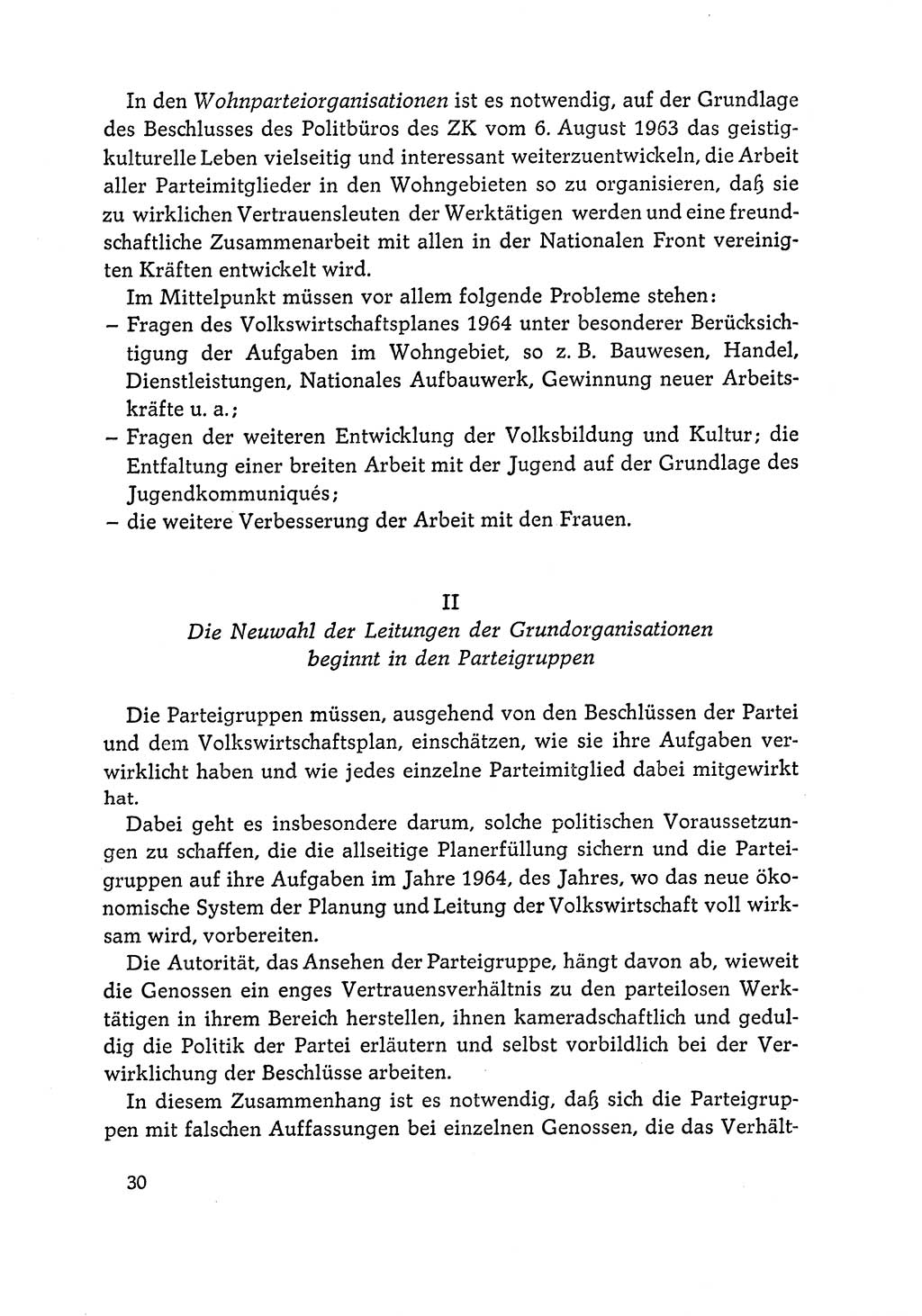 Dokumente der Sozialistischen Einheitspartei Deutschlands (SED) [Deutsche Demokratische Republik (DDR)] 1964-1965, Seite 30 (Dok. SED DDR 1964-1965, S. 30)