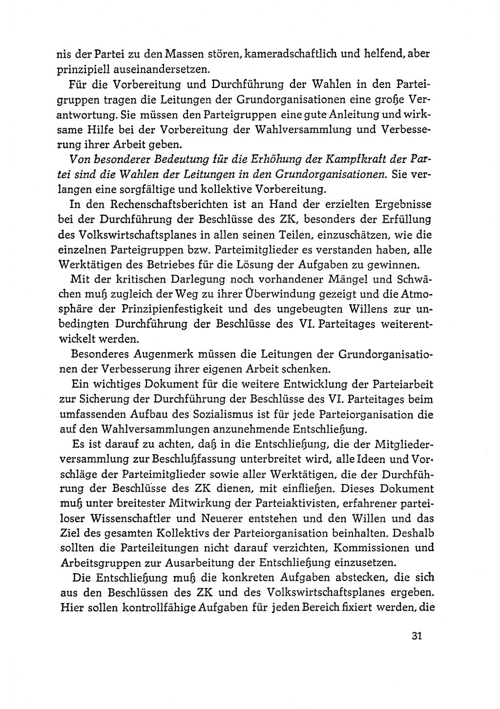 Dokumente der Sozialistischen Einheitspartei Deutschlands (SED) [Deutsche Demokratische Republik (DDR)] 1964-1965, Seite 31 (Dok. SED DDR 1964-1965, S. 31)